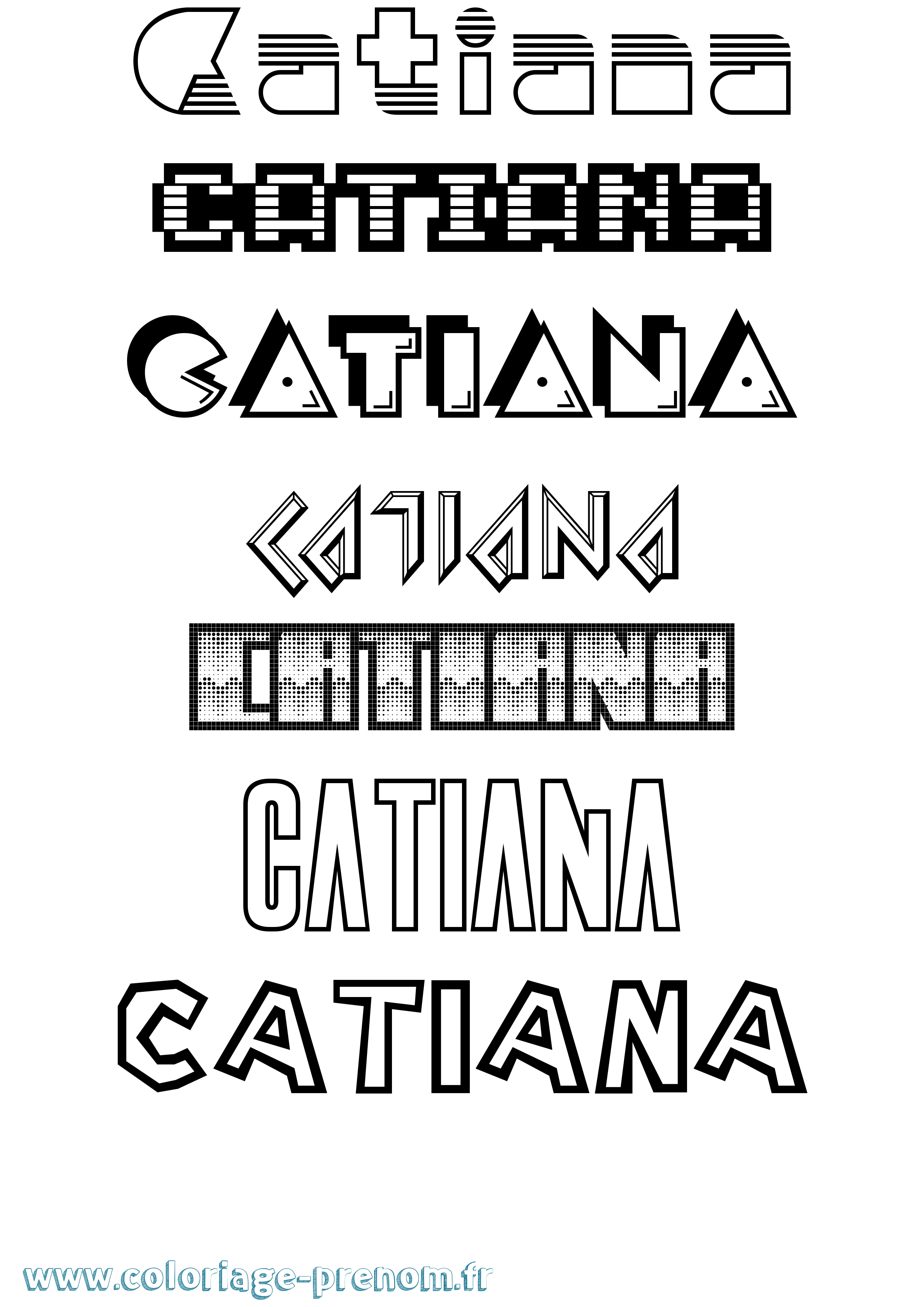 Coloriage prénom Catiana Jeux Vidéos