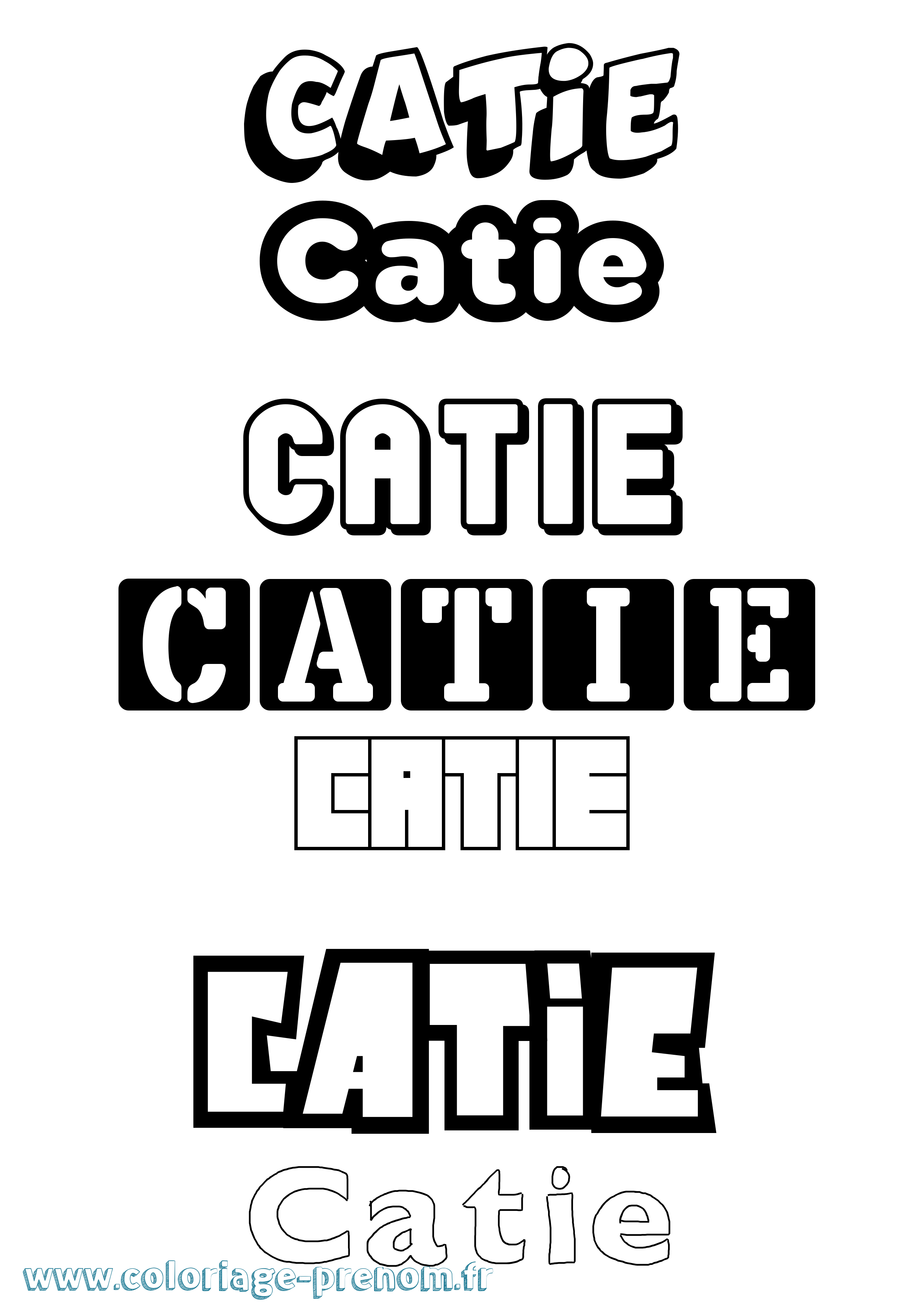 Coloriage prénom Catie Simple