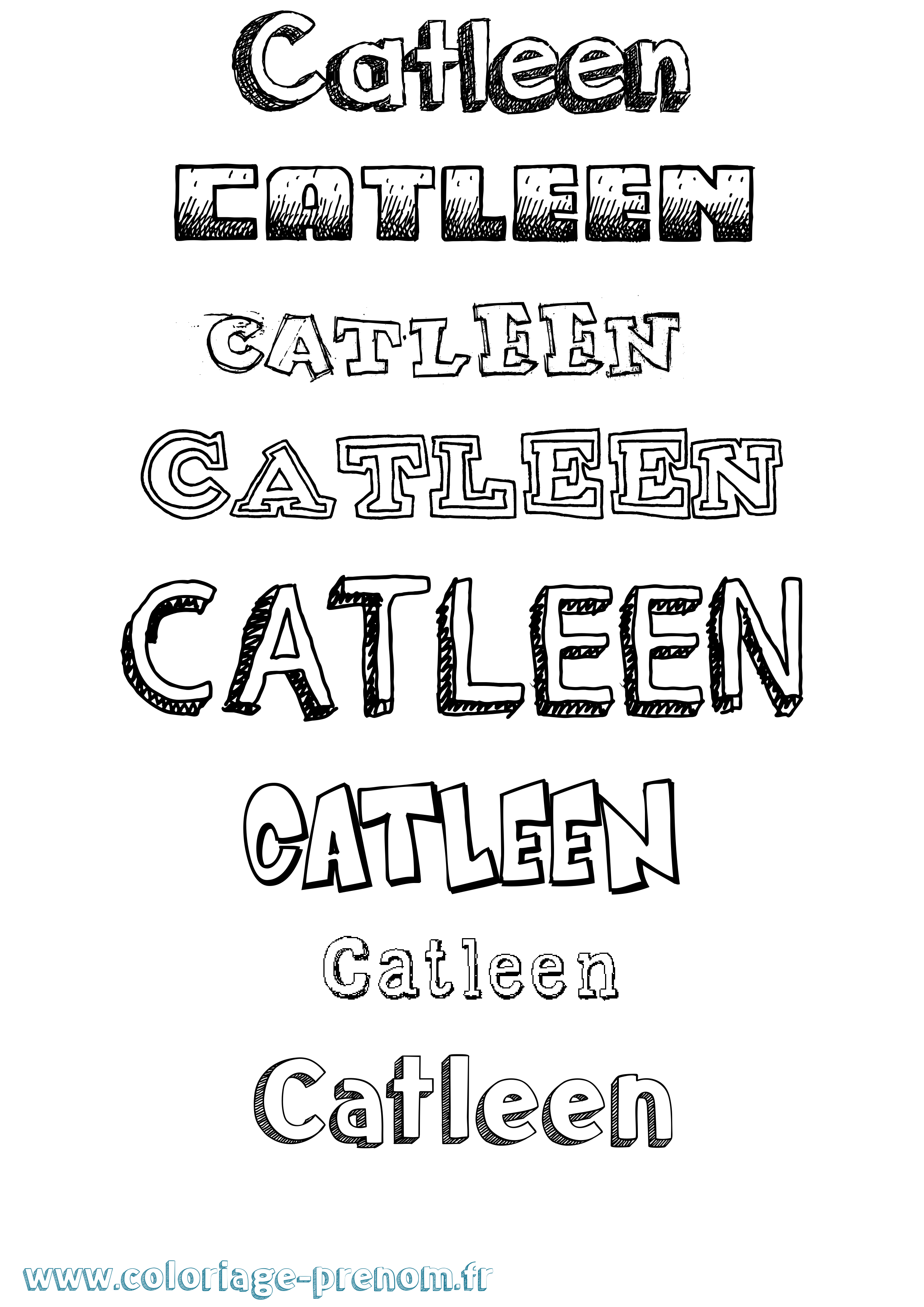 Coloriage Catleen Dessiné Coloriage prénom Catleen Dessiné