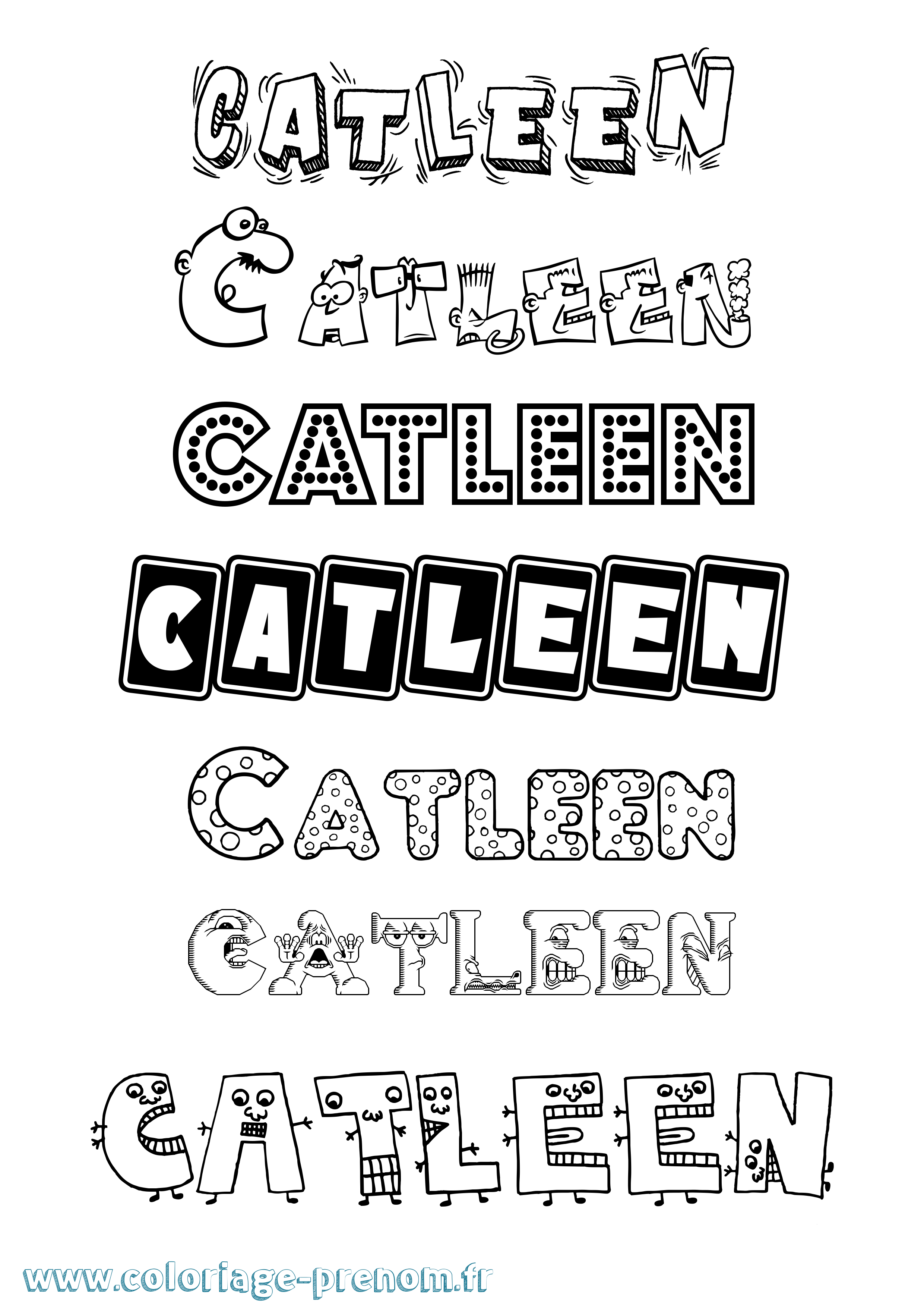 Coloriage Catleen Fun Coloriage prénom Catleen Fun