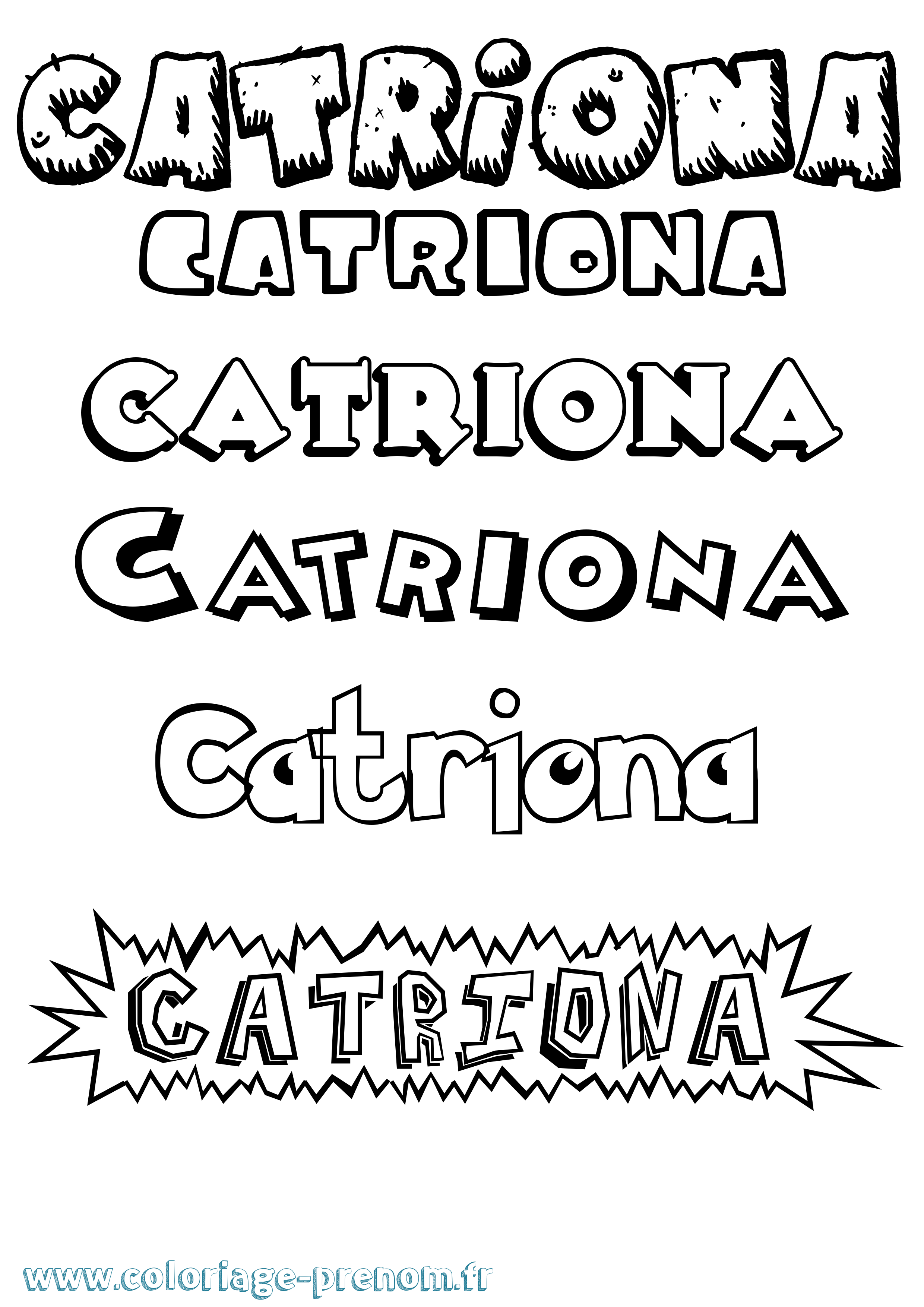 Coloriage prénom Catriona Dessin Animé