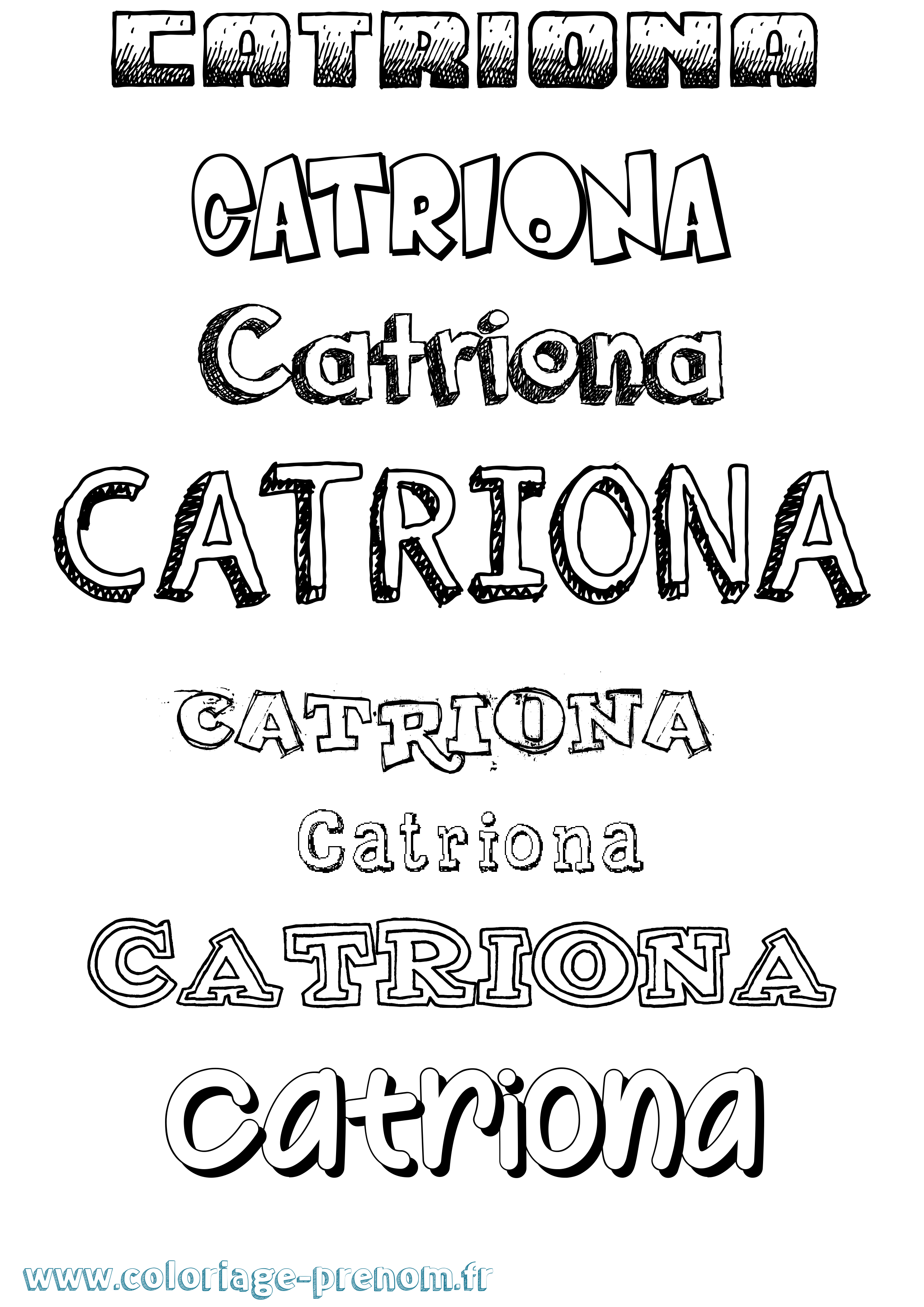 Coloriage prénom Catriona Dessiné