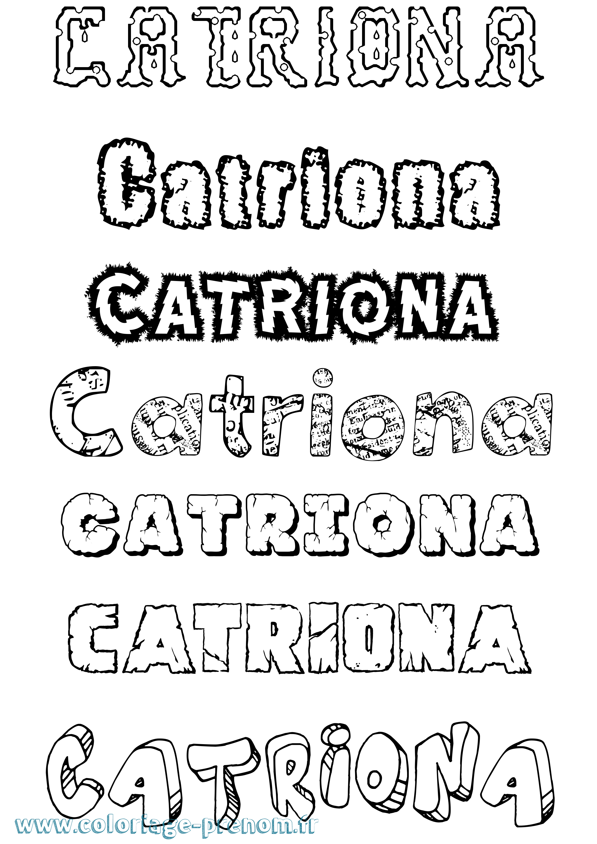 Coloriage prénom Catriona Destructuré