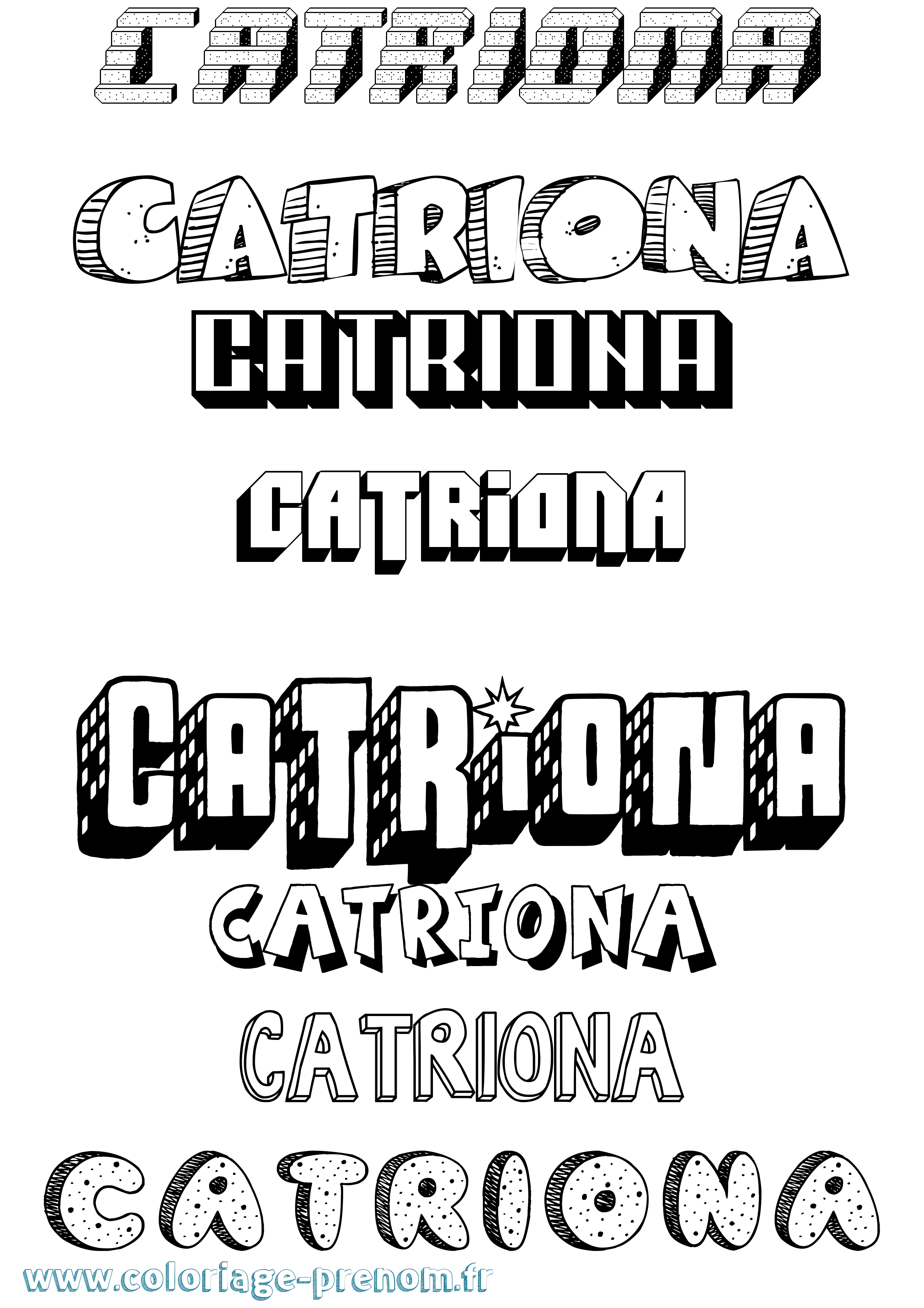 Coloriage prénom Catriona Effet 3D