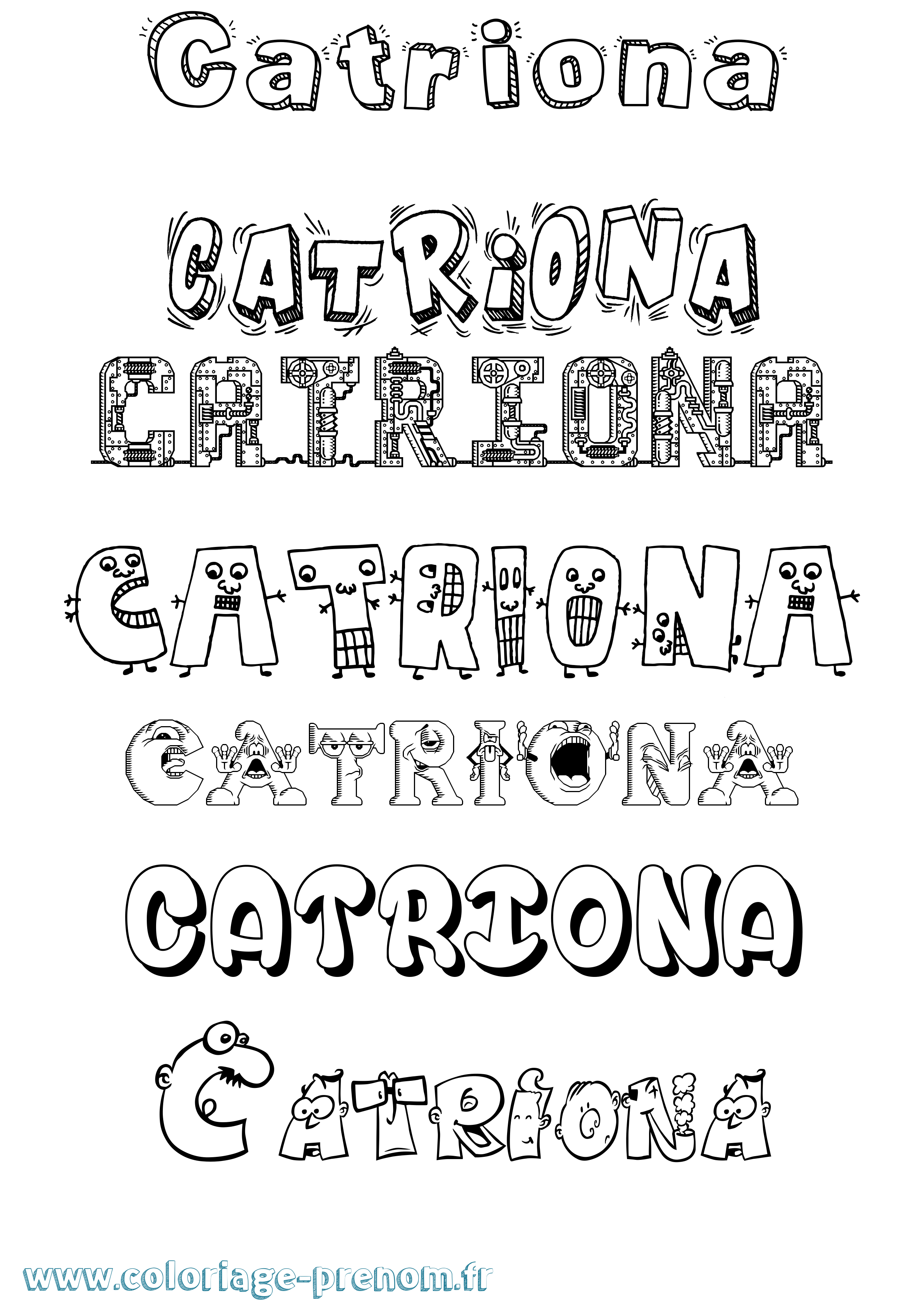 Coloriage prénom Catriona Fun