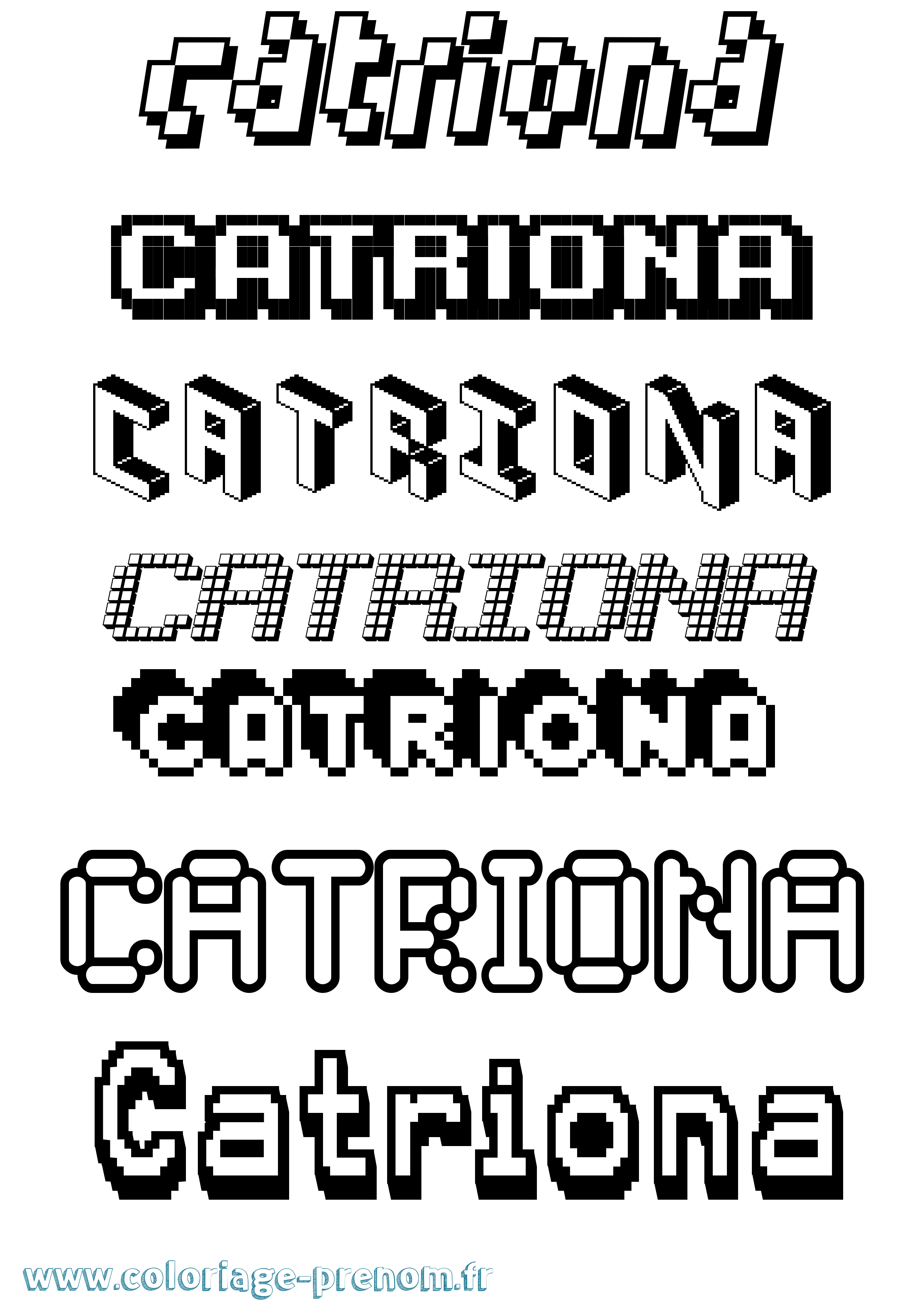 Coloriage prénom Catriona Pixel