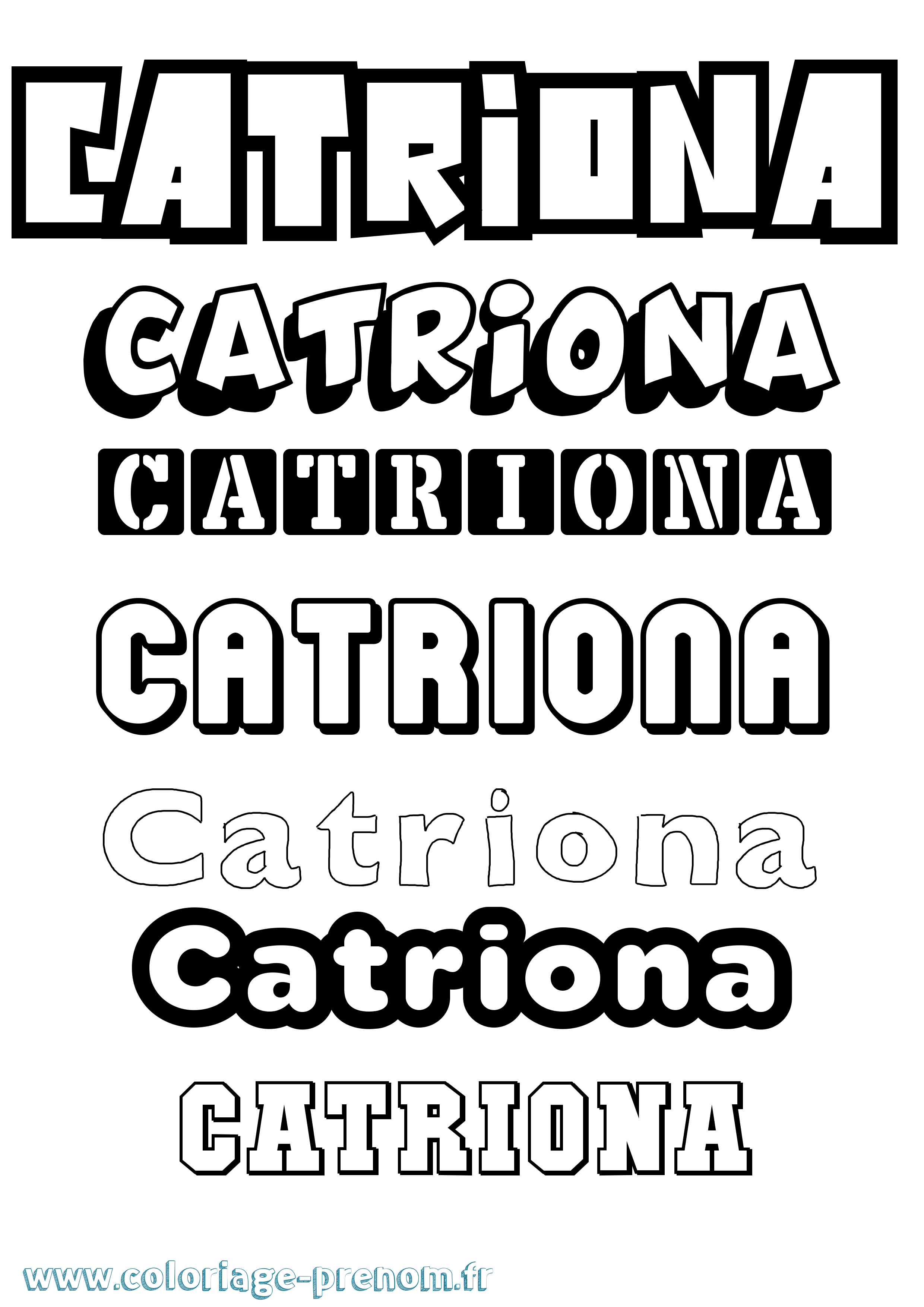 Coloriage prénom Catriona Simple