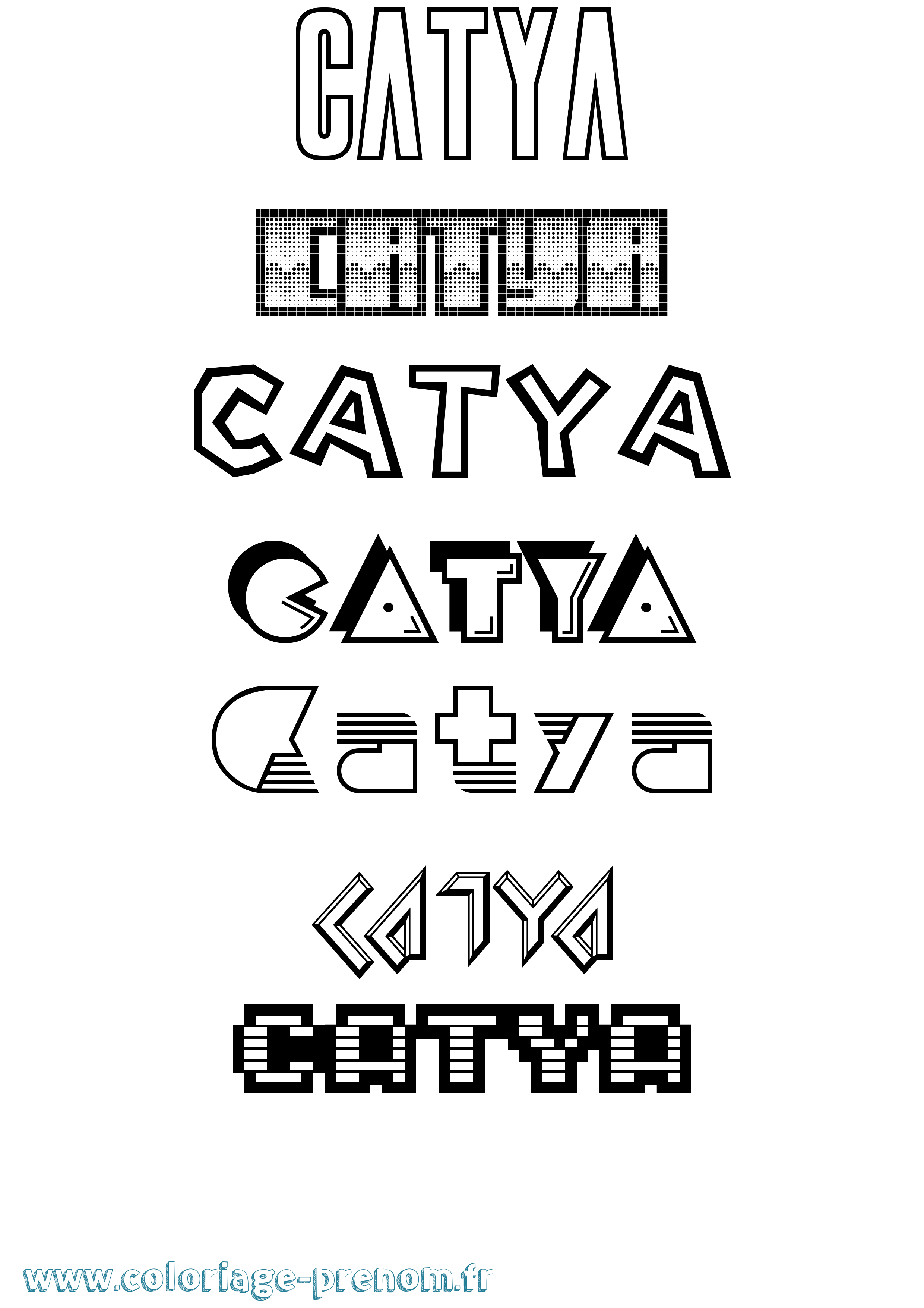 Coloriage prénom Catya Jeux Vidéos