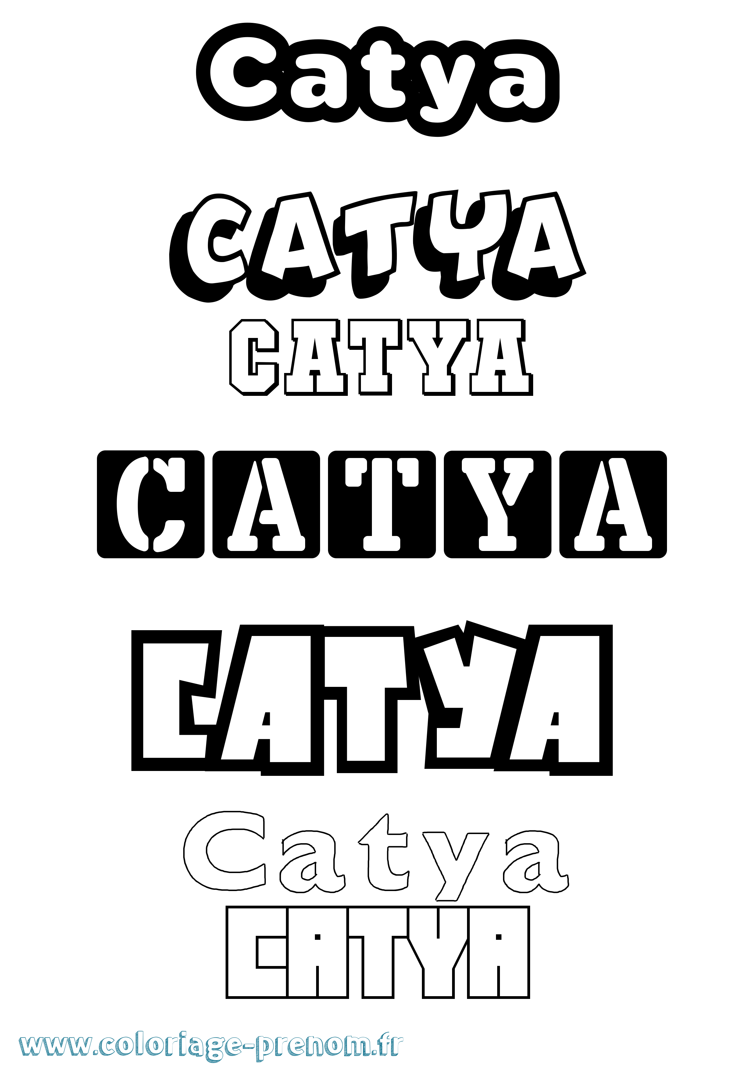 Coloriage prénom Catya Simple