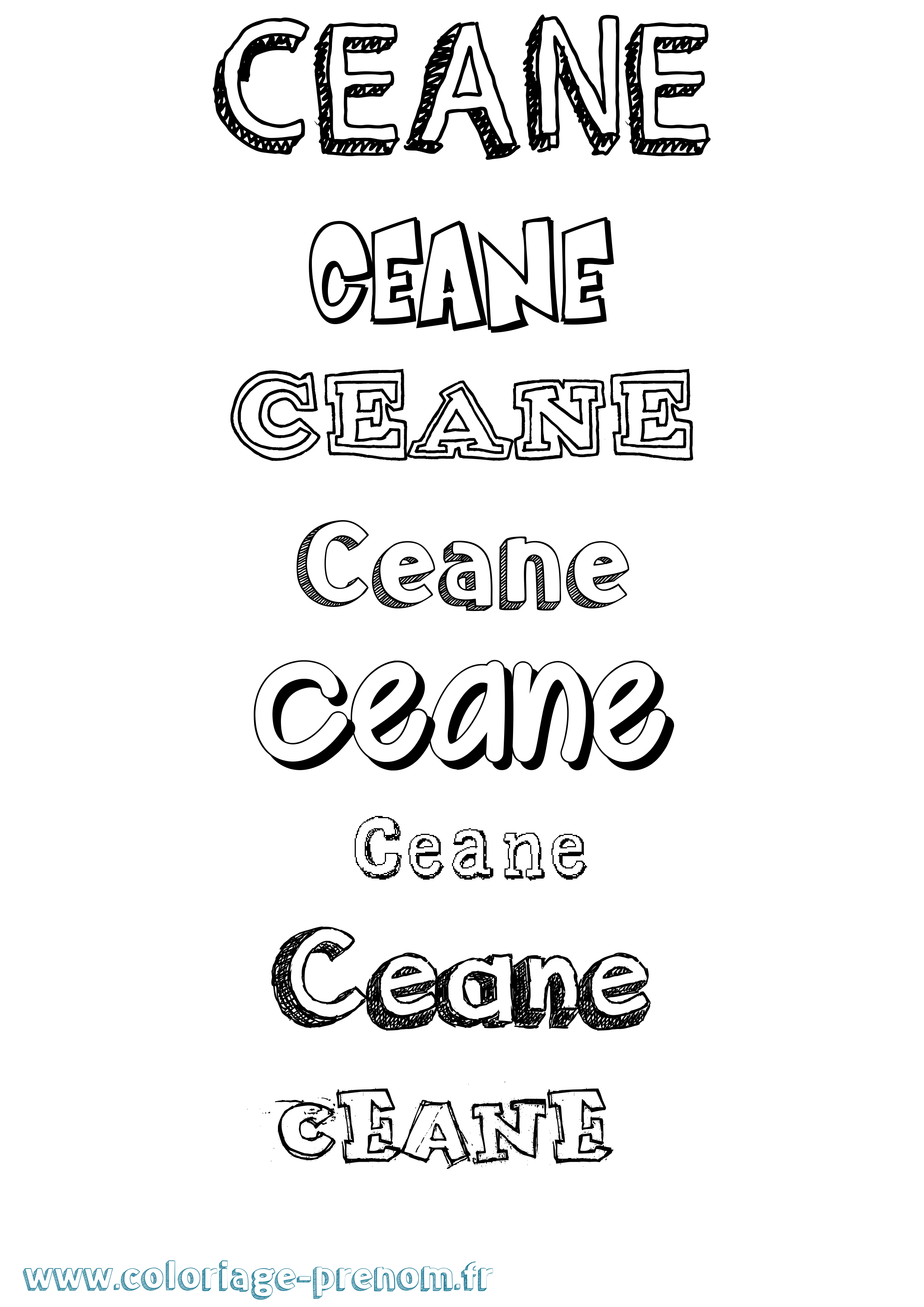 Coloriage prénom Ceane Dessiné