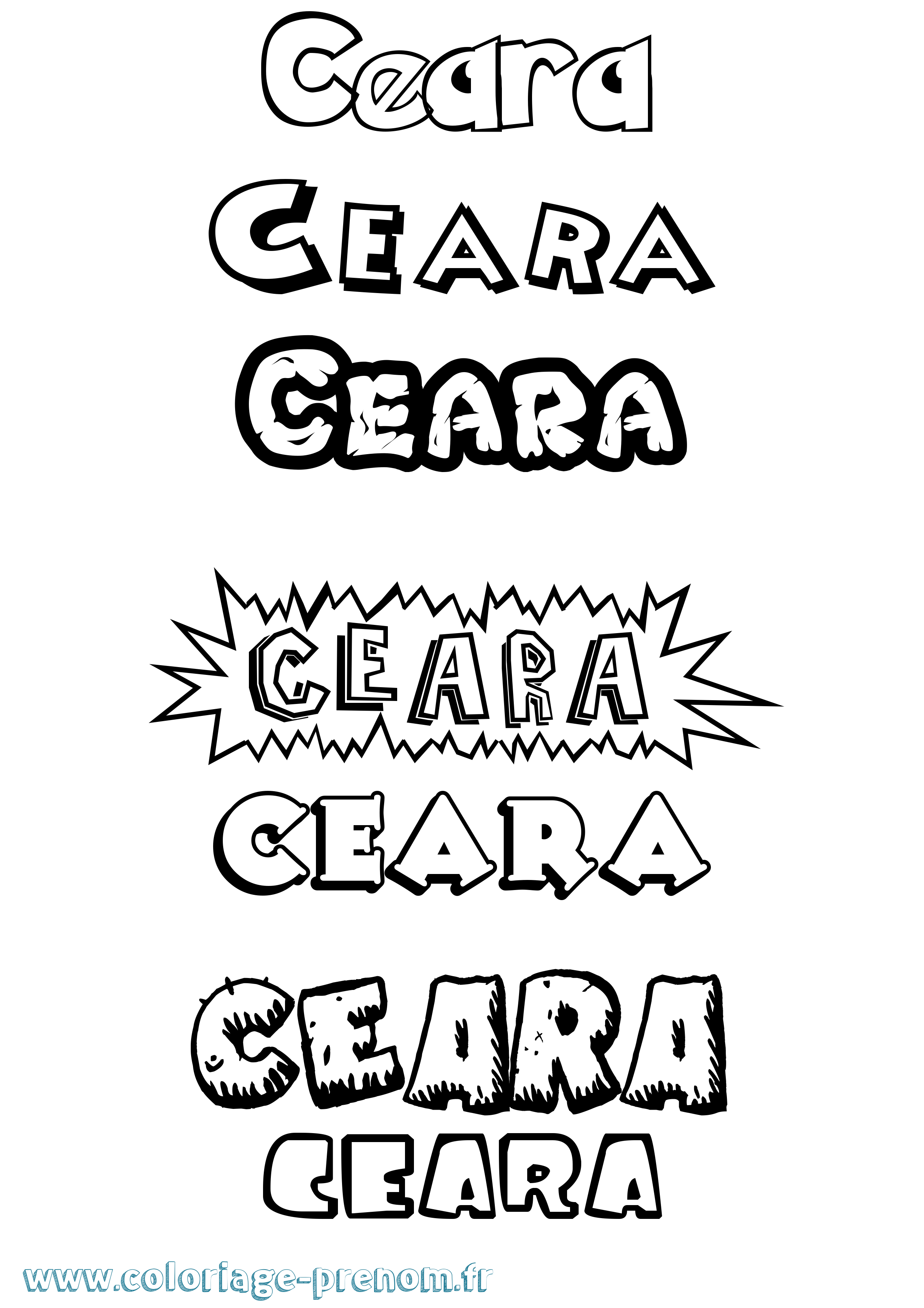 Coloriage prénom Ceara Dessin Animé