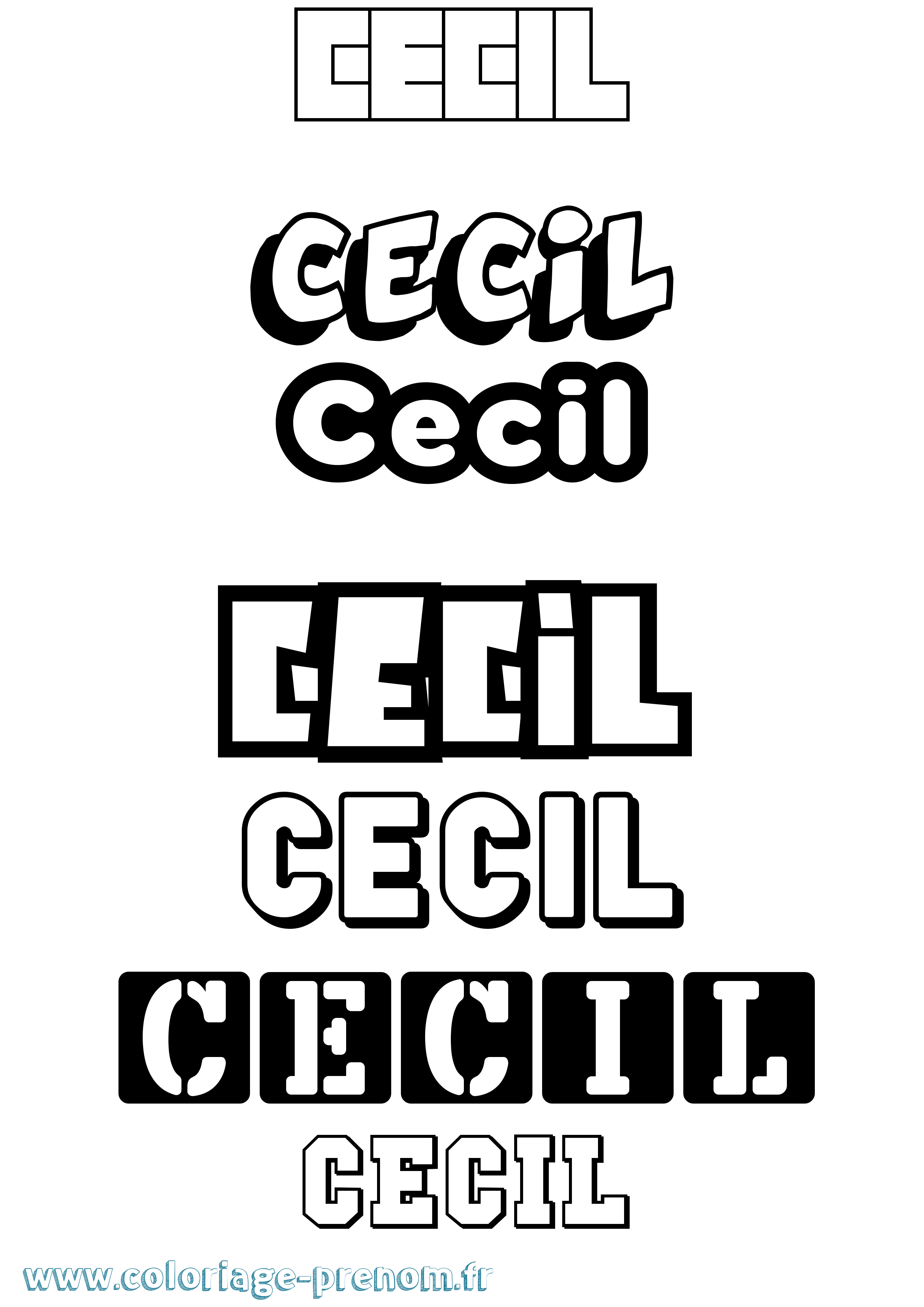 Coloriage prénom Cecil Simple