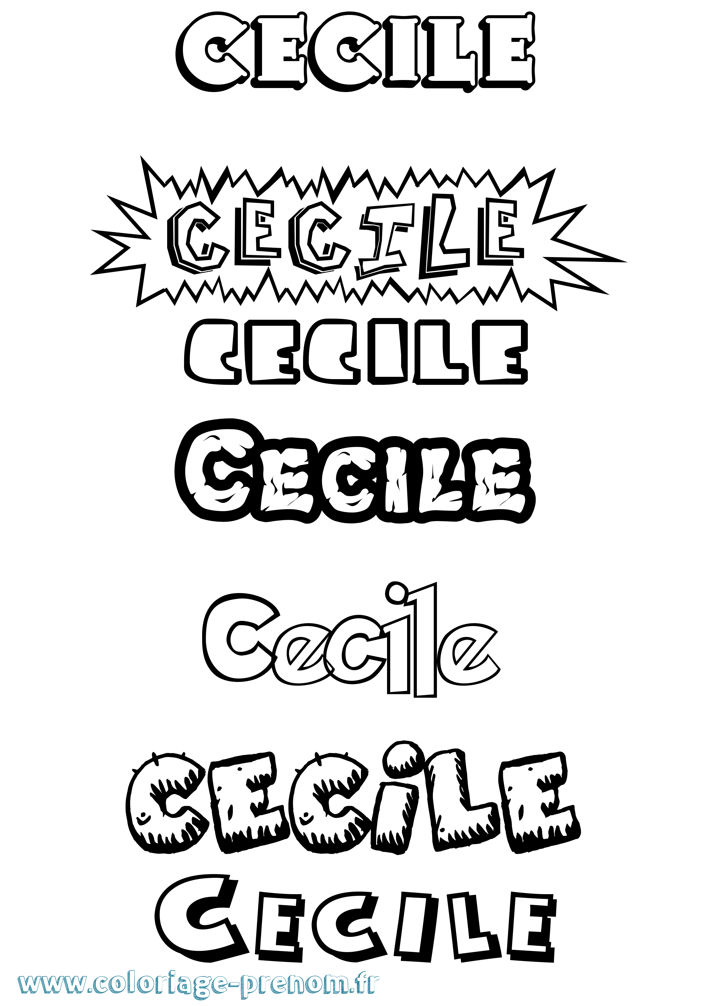 Coloriage prénom Cecile