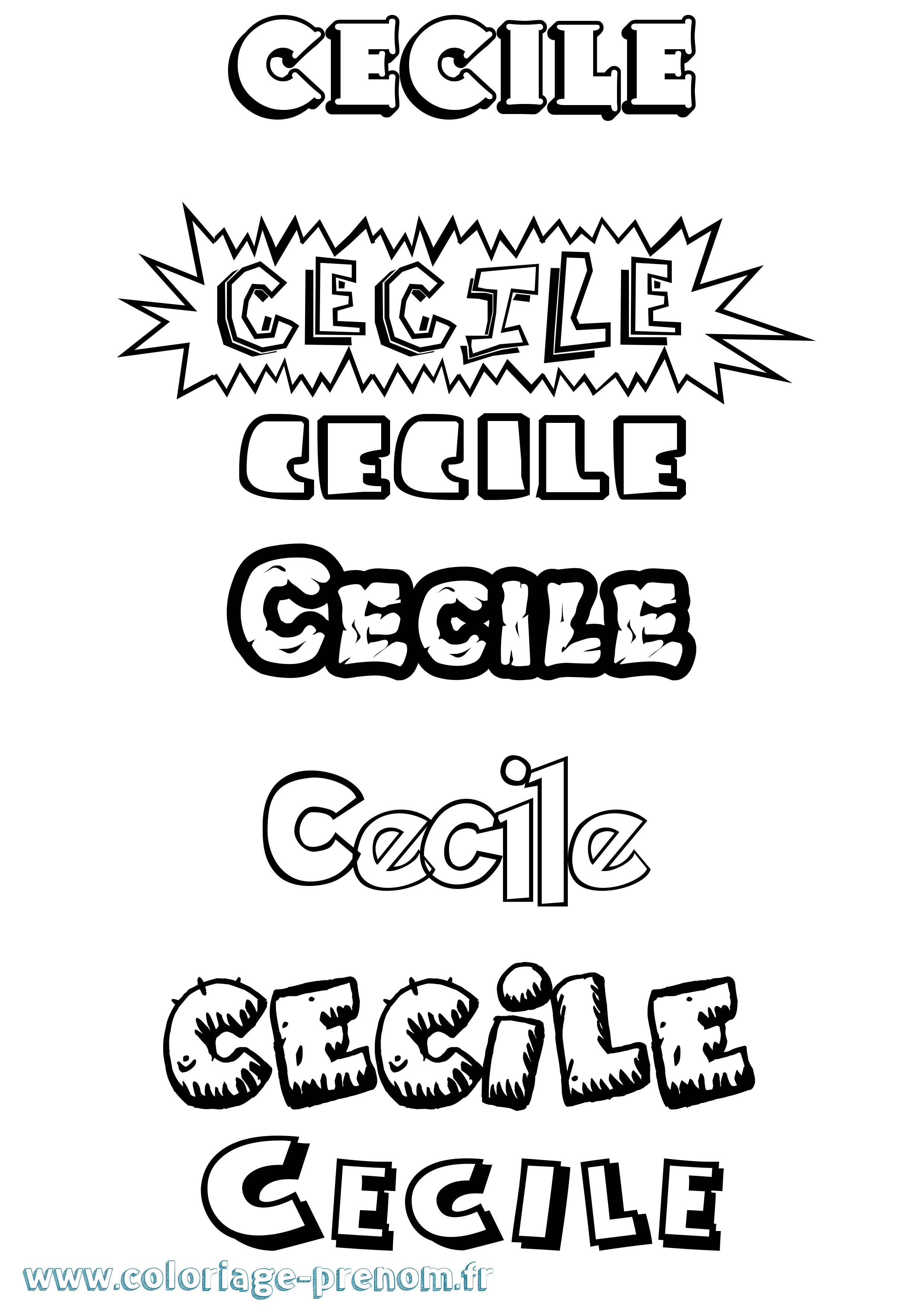 Coloriage Cecile Dessin Animé Coloriage prénom Cecile Dessin Animé