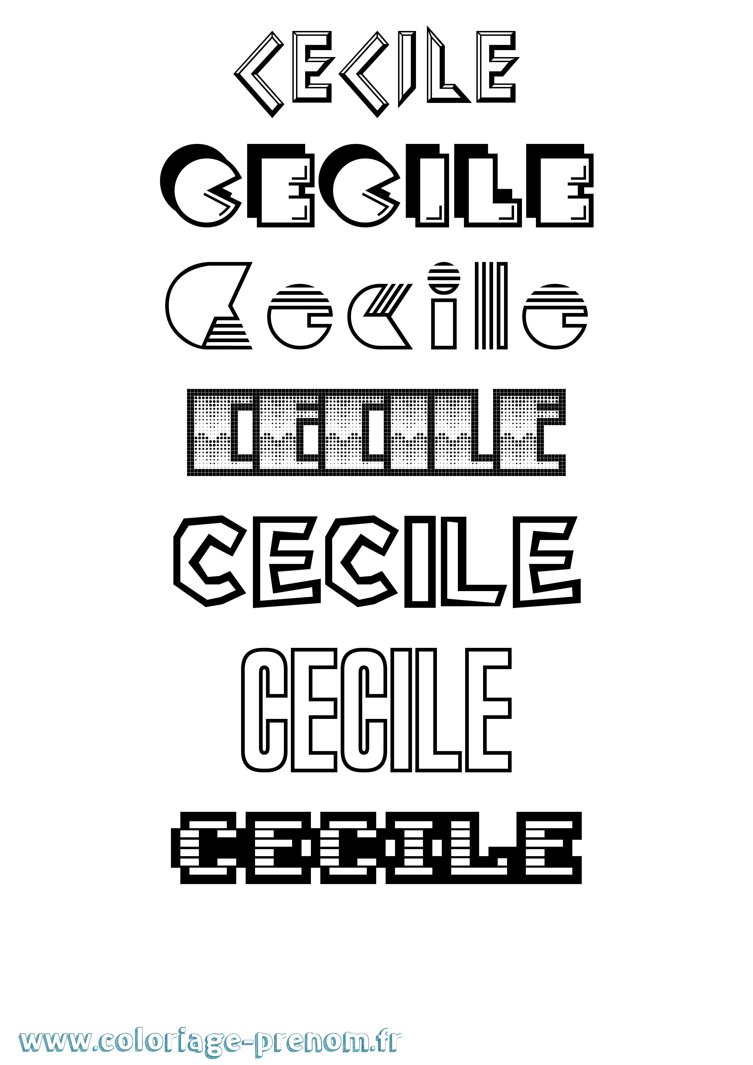 Coloriage Cecile Jeux Vidéos Coloriage prénom Cecile Jeux Vidéos