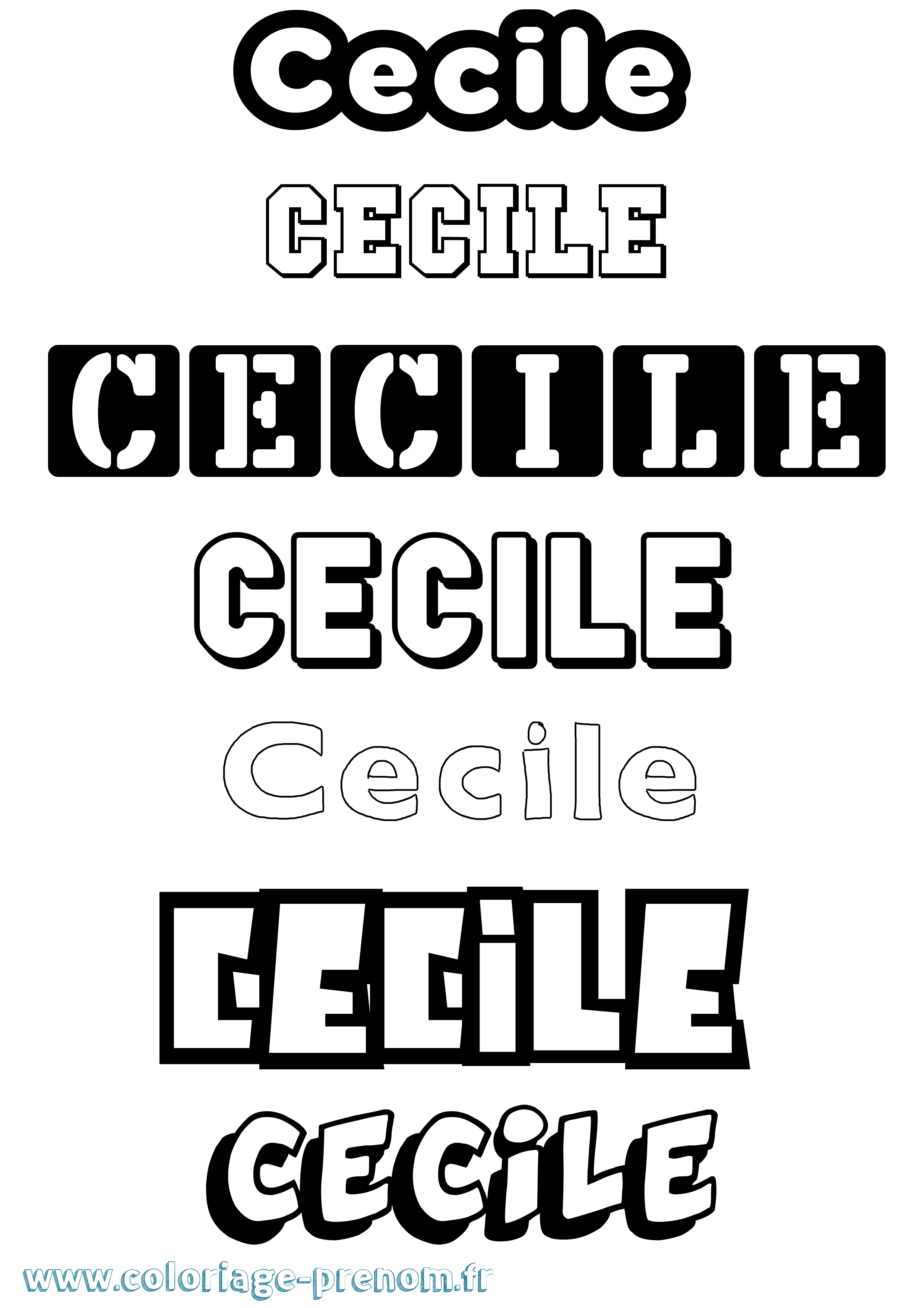 Coloriage Cecile Simple Coloriage prénom Cecile Simple