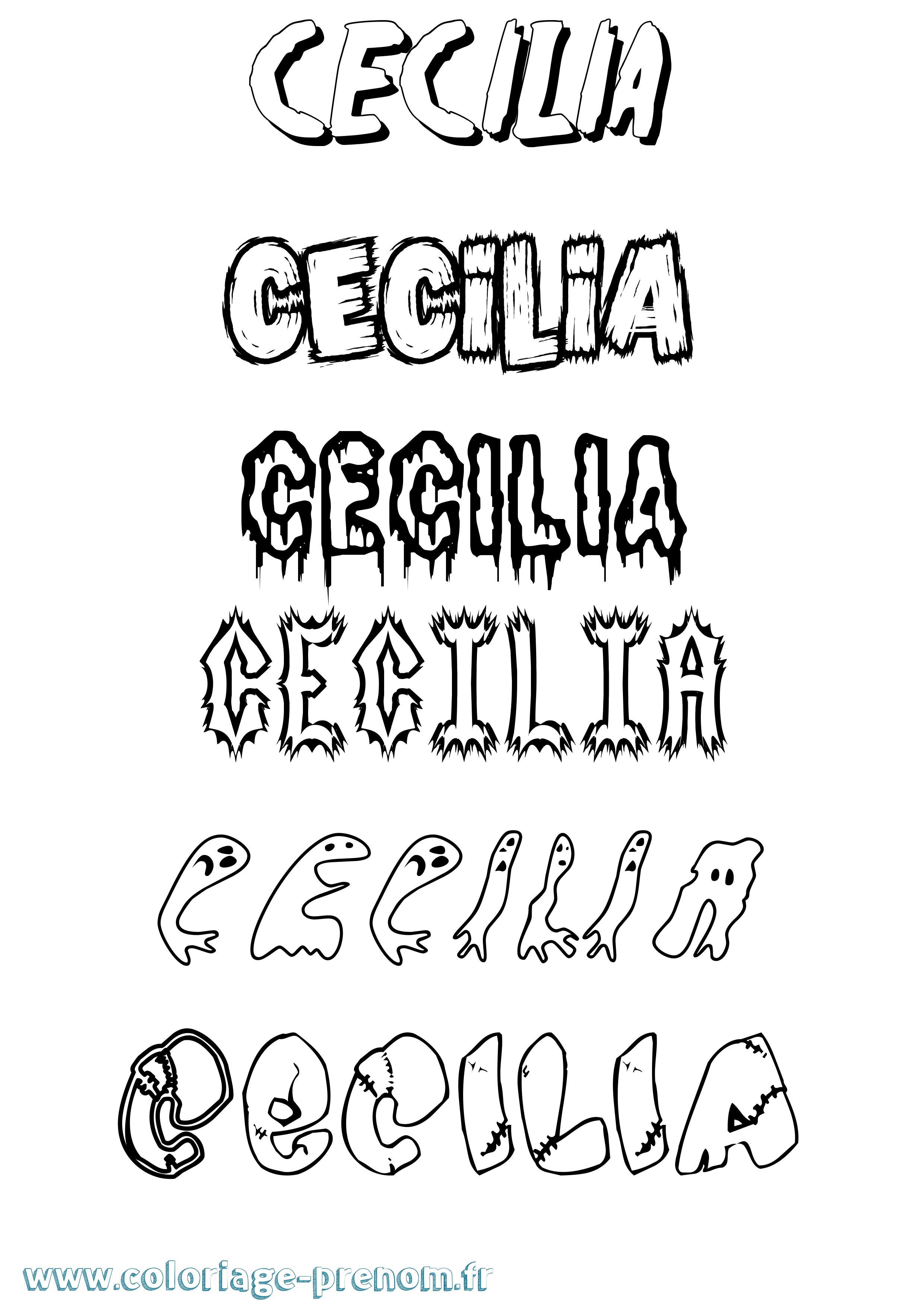 Coloriage prénom Cecilia Frisson