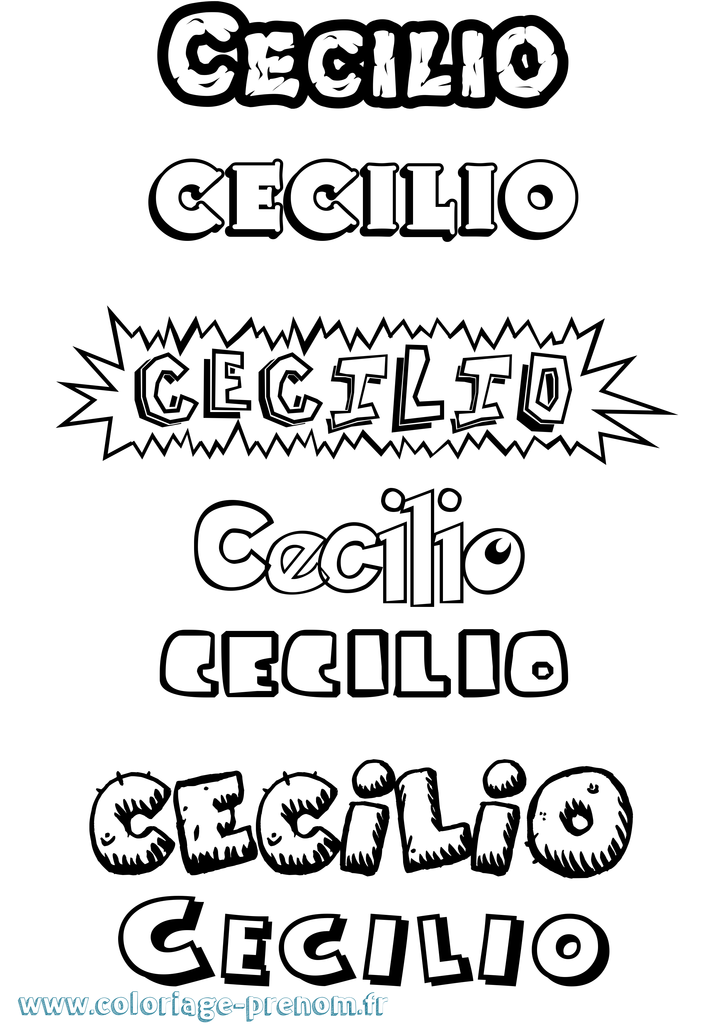 Coloriage prénom Cecilio Dessin Animé