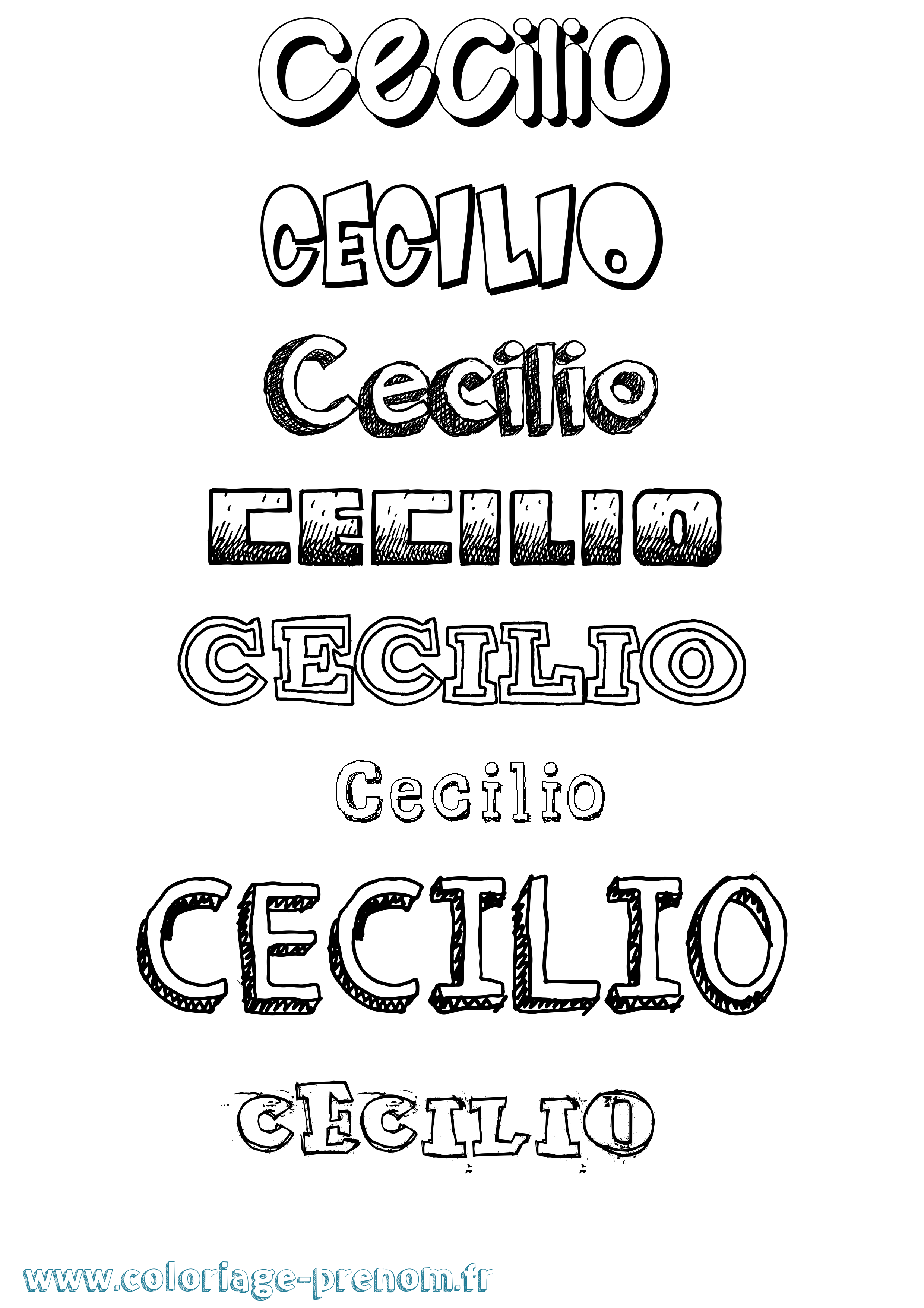 Coloriage prénom Cecilio Dessiné