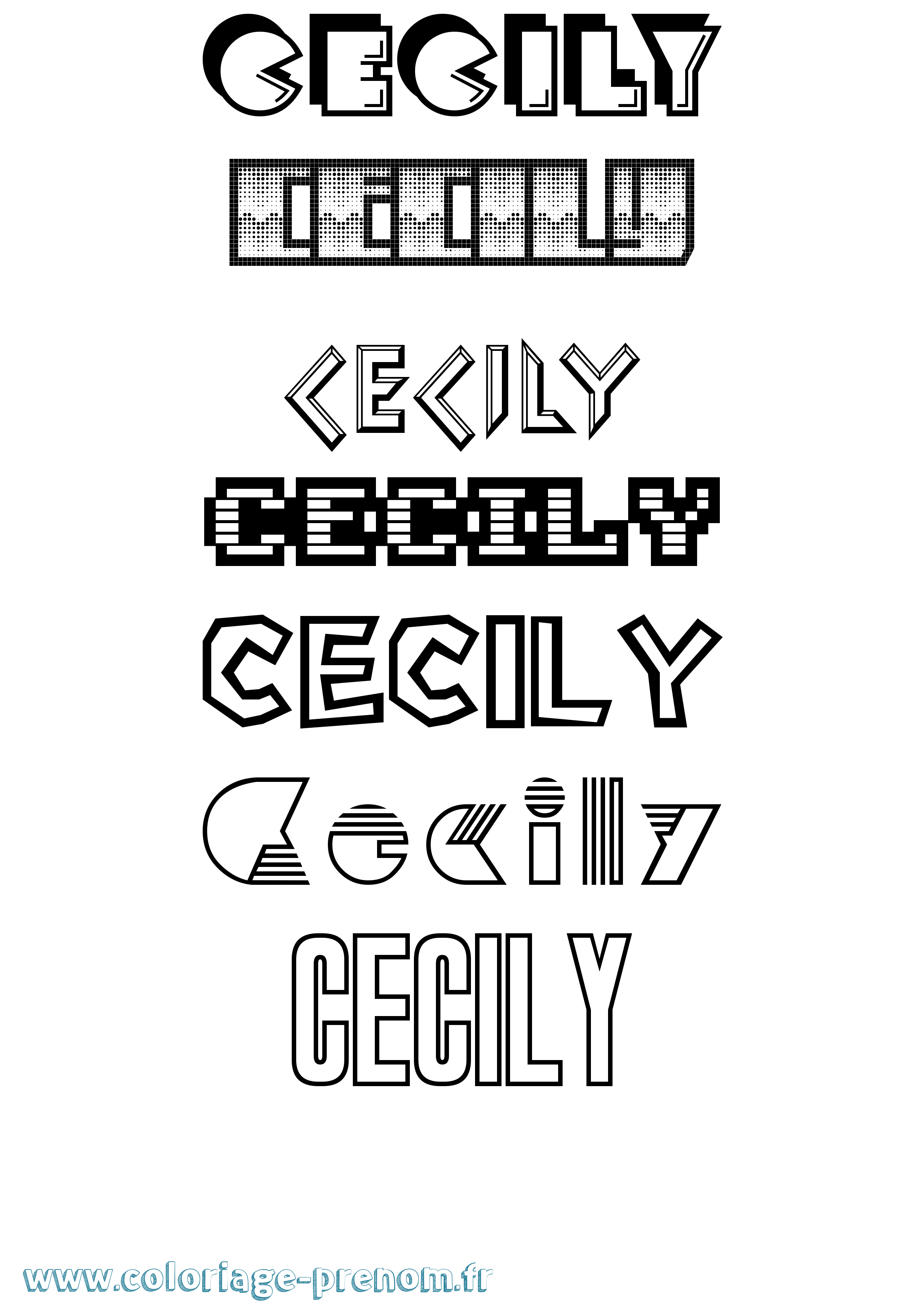 Coloriage Cecily Jeux Vidéos Coloriage prénom Cecily Jeux Vidéos