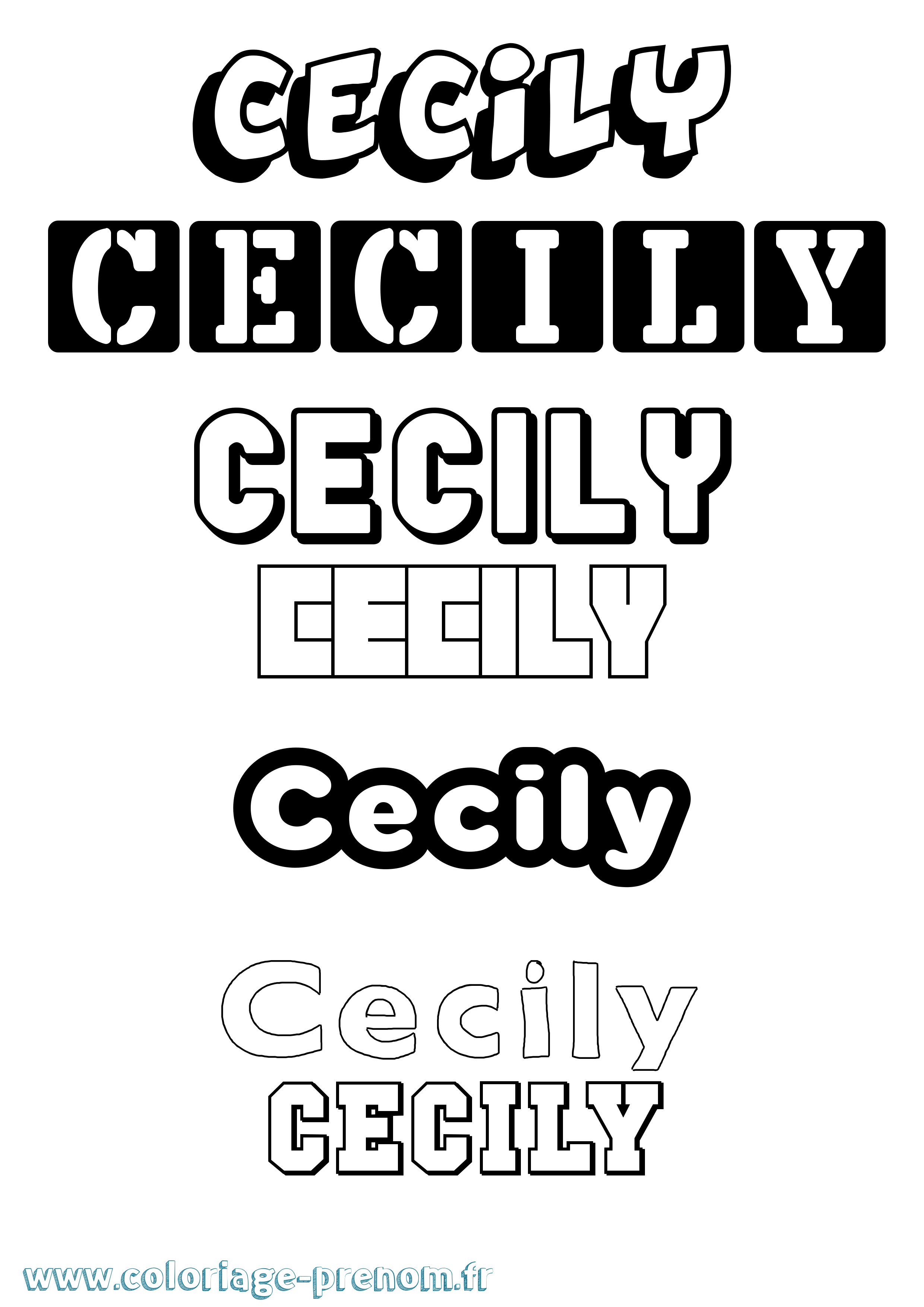 Coloriage prénom Cecily Simple