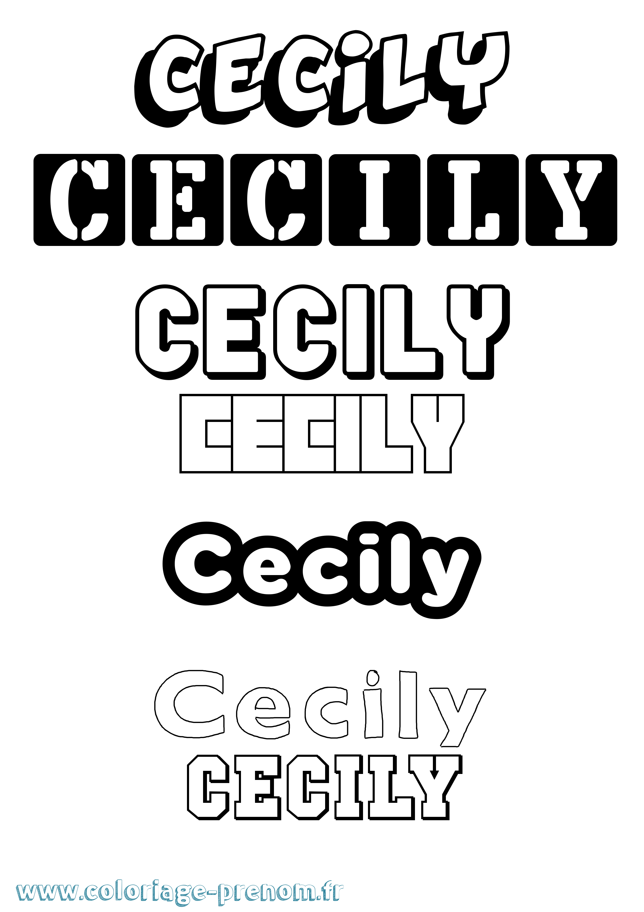 Coloriage Cecily Simple Coloriage prénom Cecily Simple