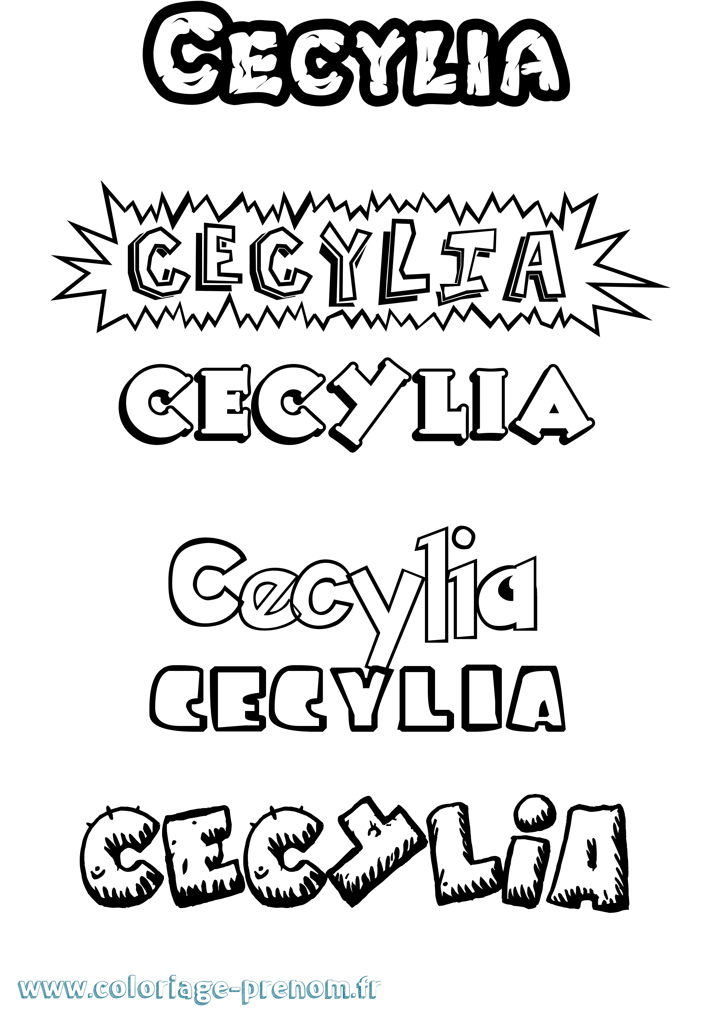 Coloriage prénom Cecylia Dessin Animé