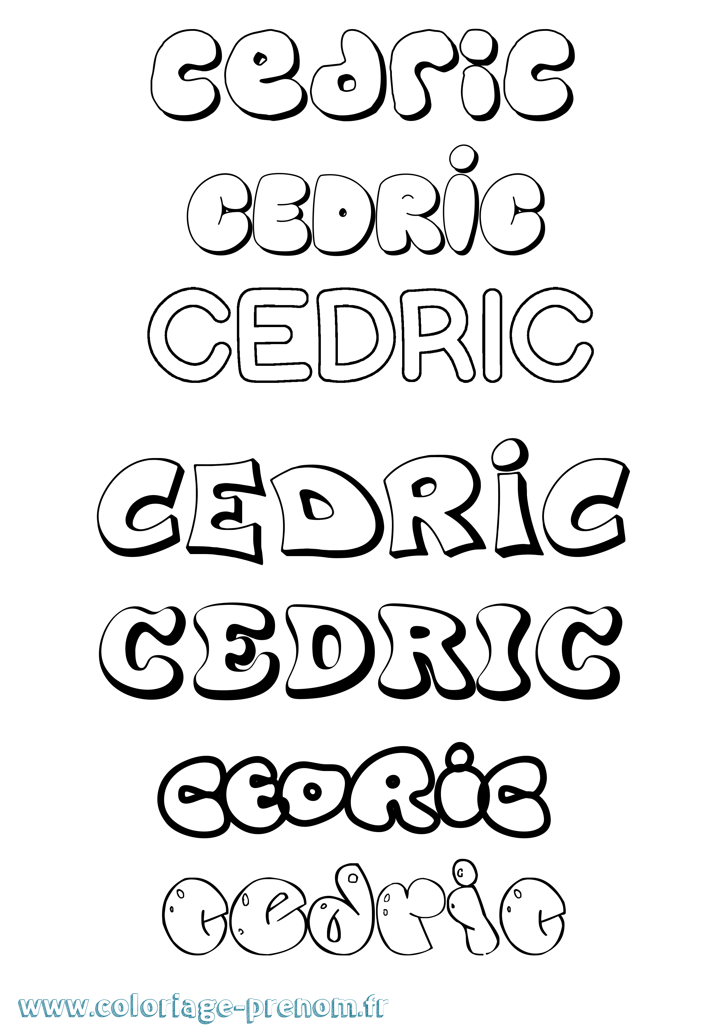 Coloriage prénom Cedric Bubble