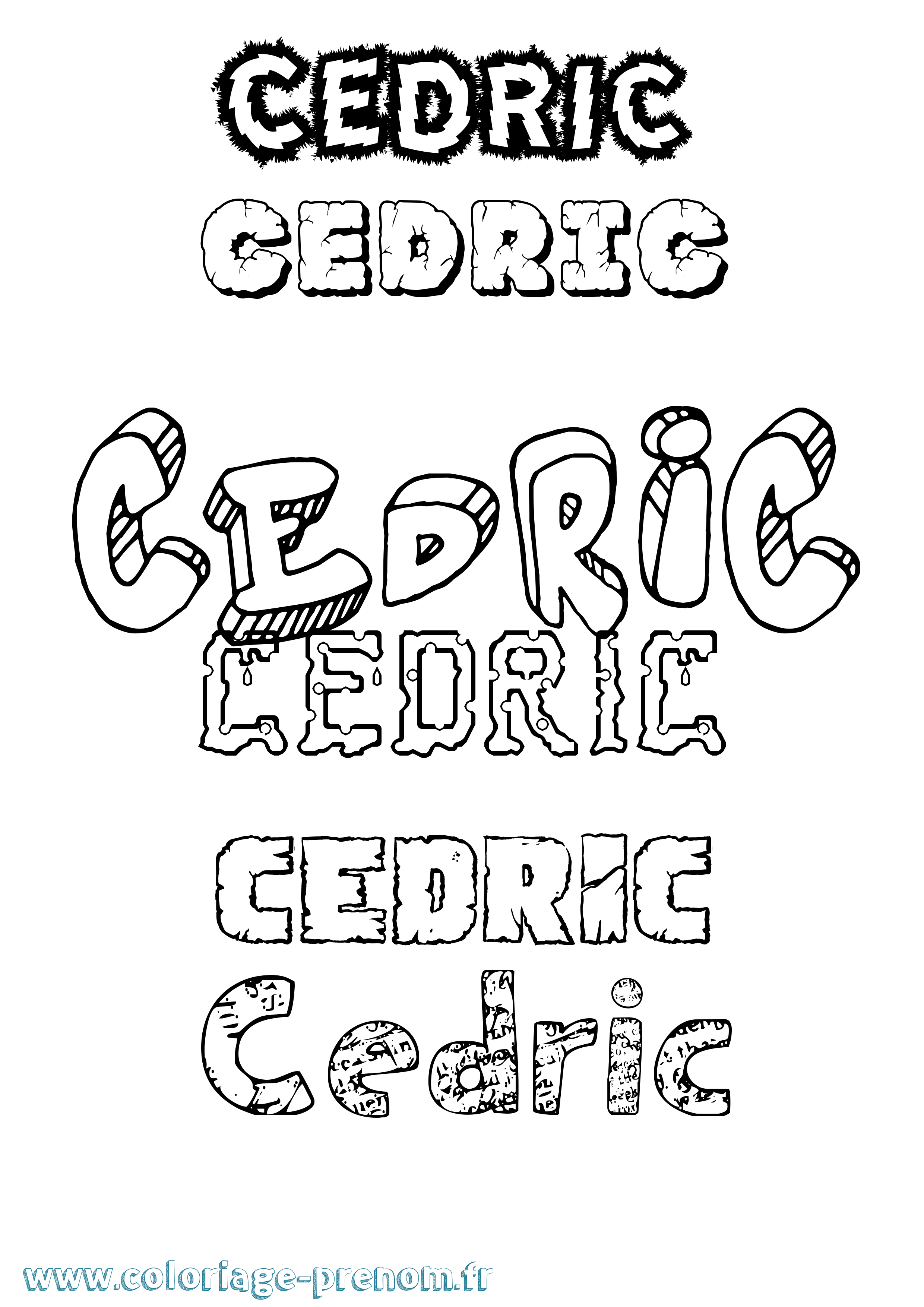 Coloriage prénom Cedric Destructuré