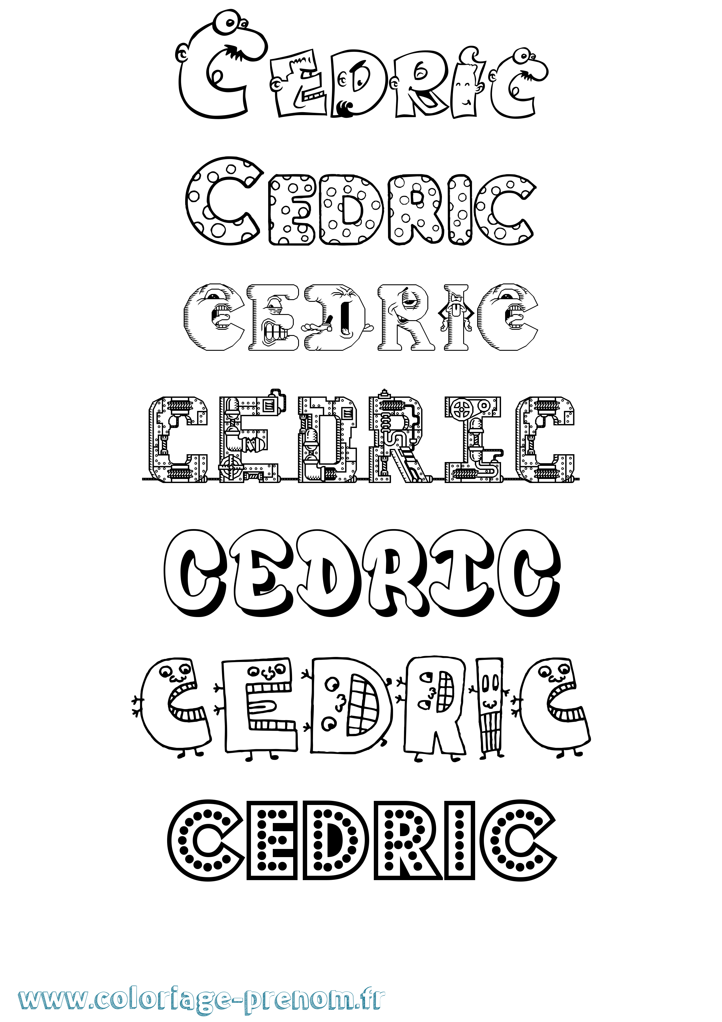 Coloriage prénom Cedric Fun