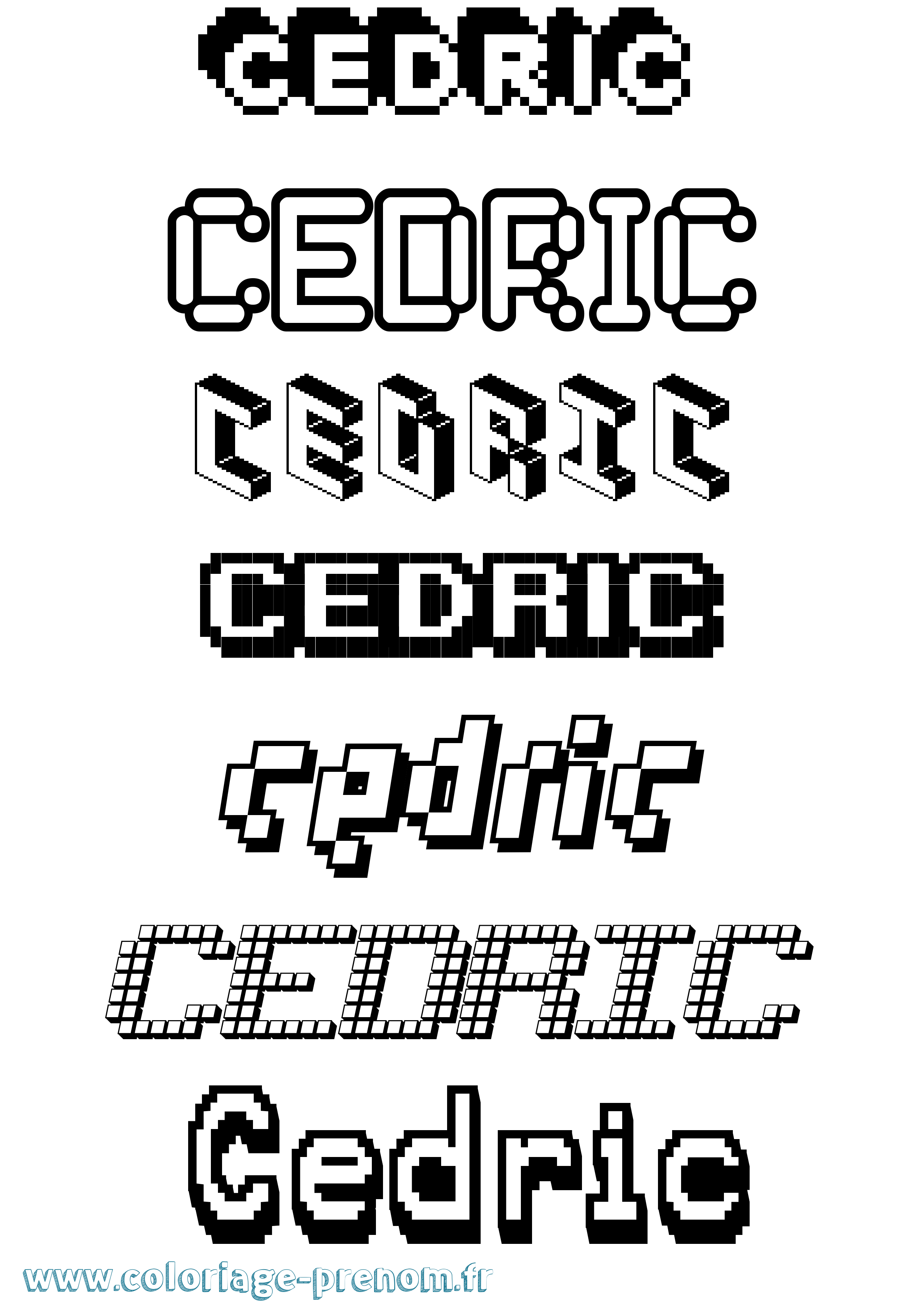 Coloriage prénom Cedric Pixel