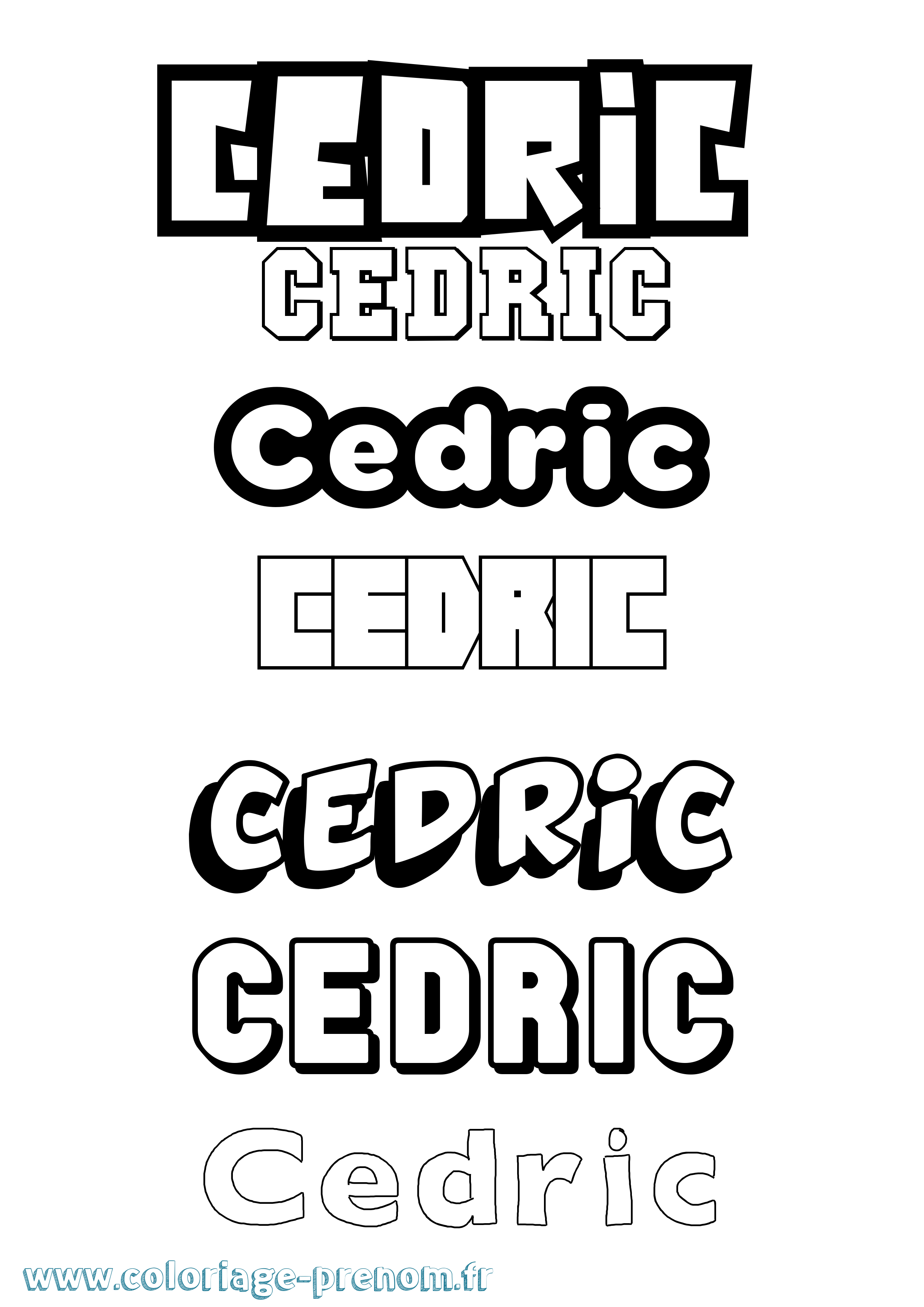 Coloriage prénom Cedric Simple