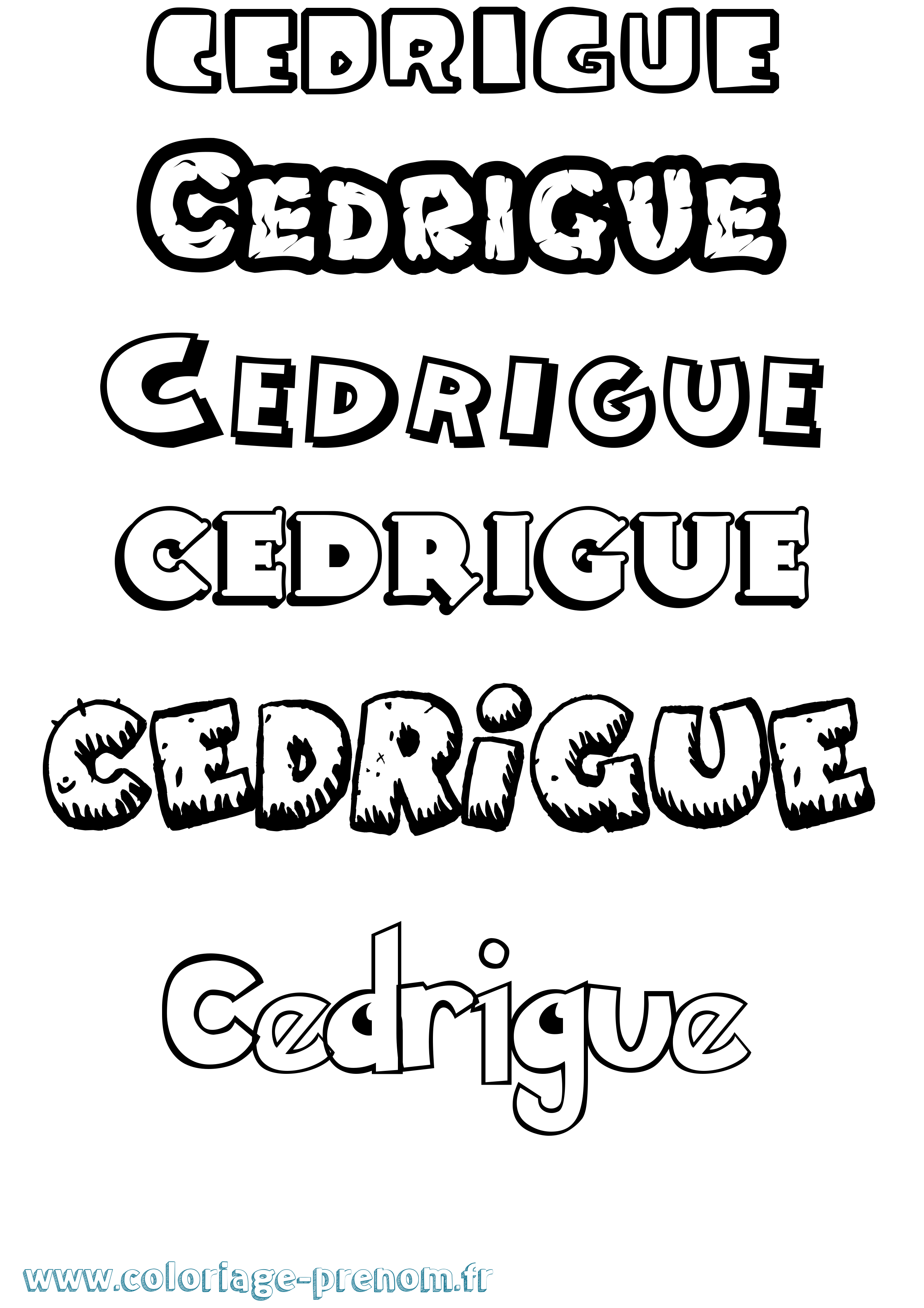 Coloriage prénom Cedrigue Dessin Animé