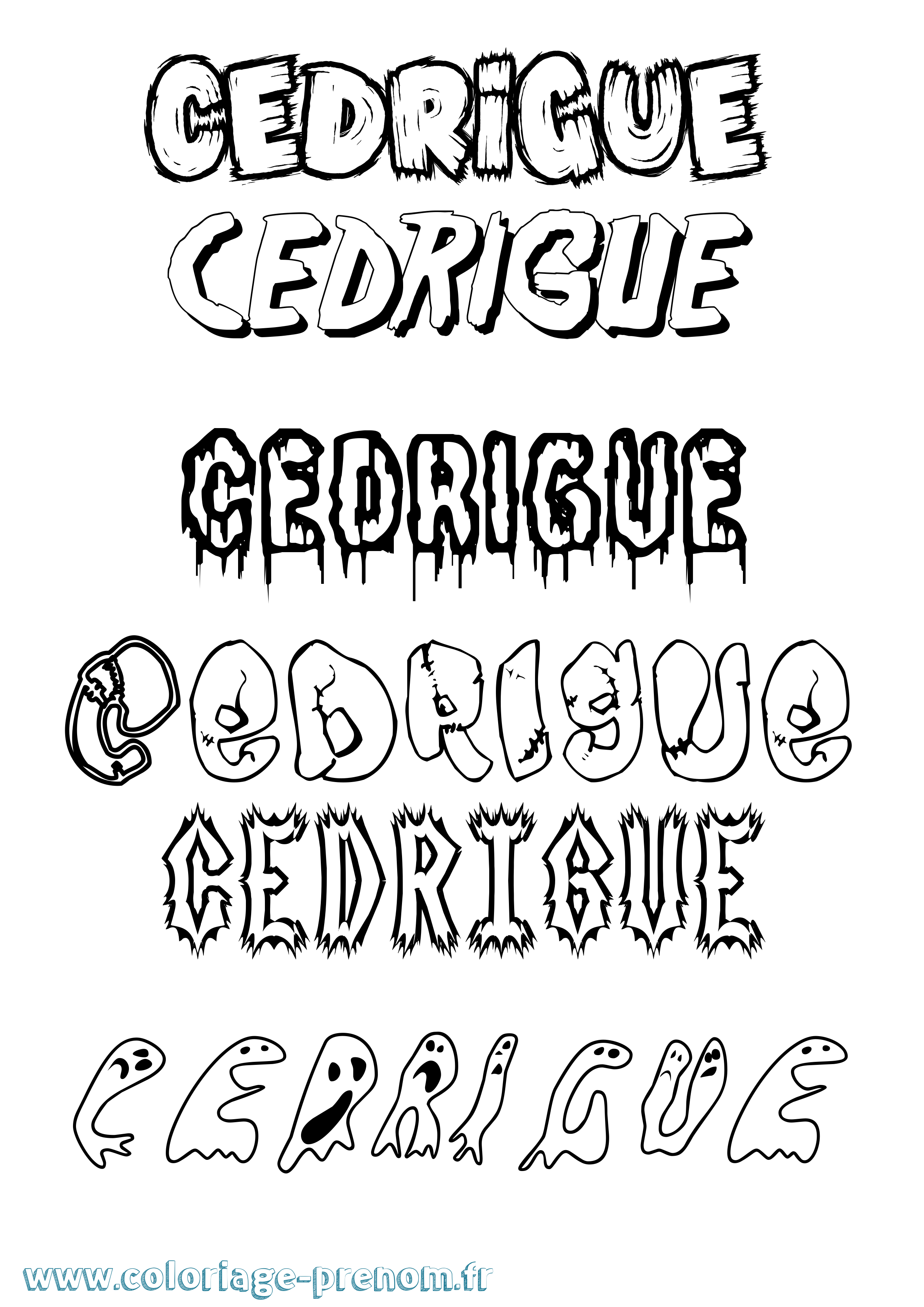 Coloriage prénom Cedrigue Frisson