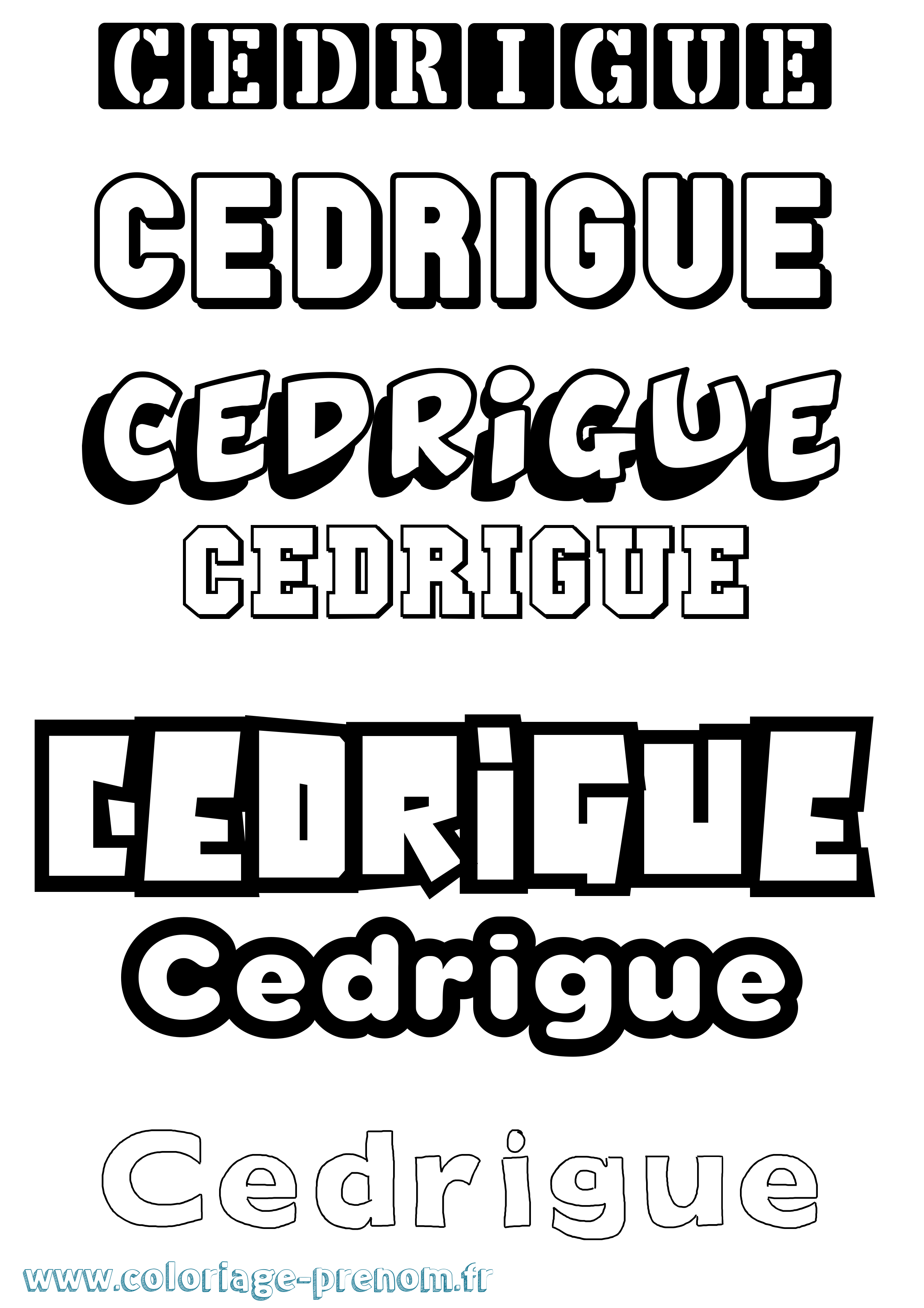 Coloriage prénom Cedrigue Simple
