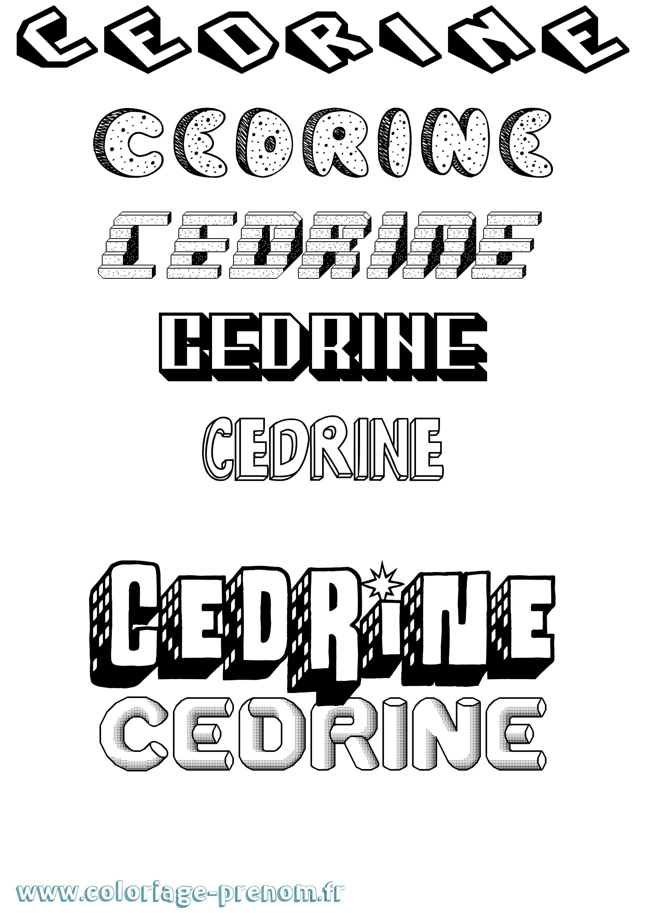 Coloriage prénom Cedrine Effet 3D