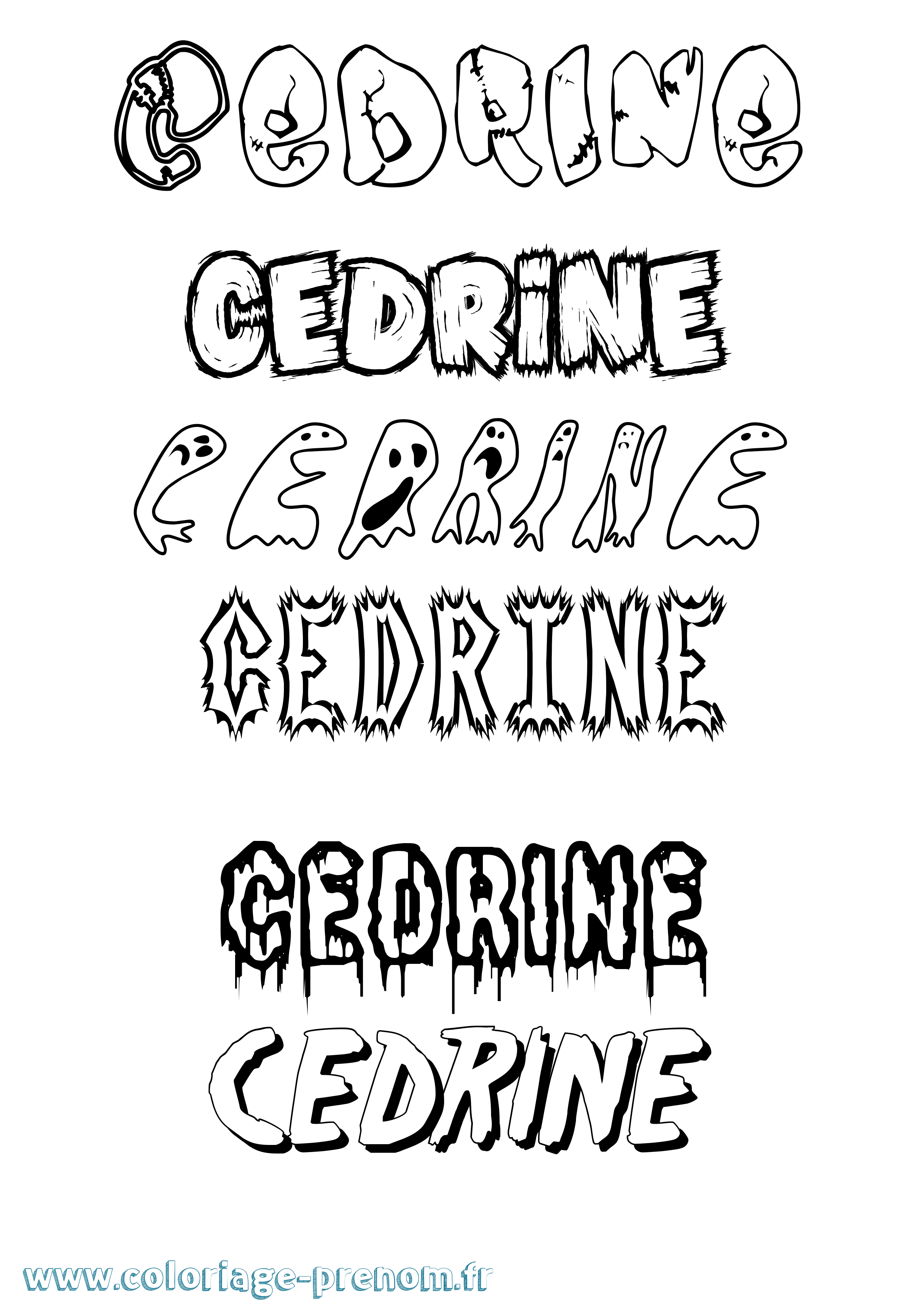 Coloriage prénom Cedrine Frisson
