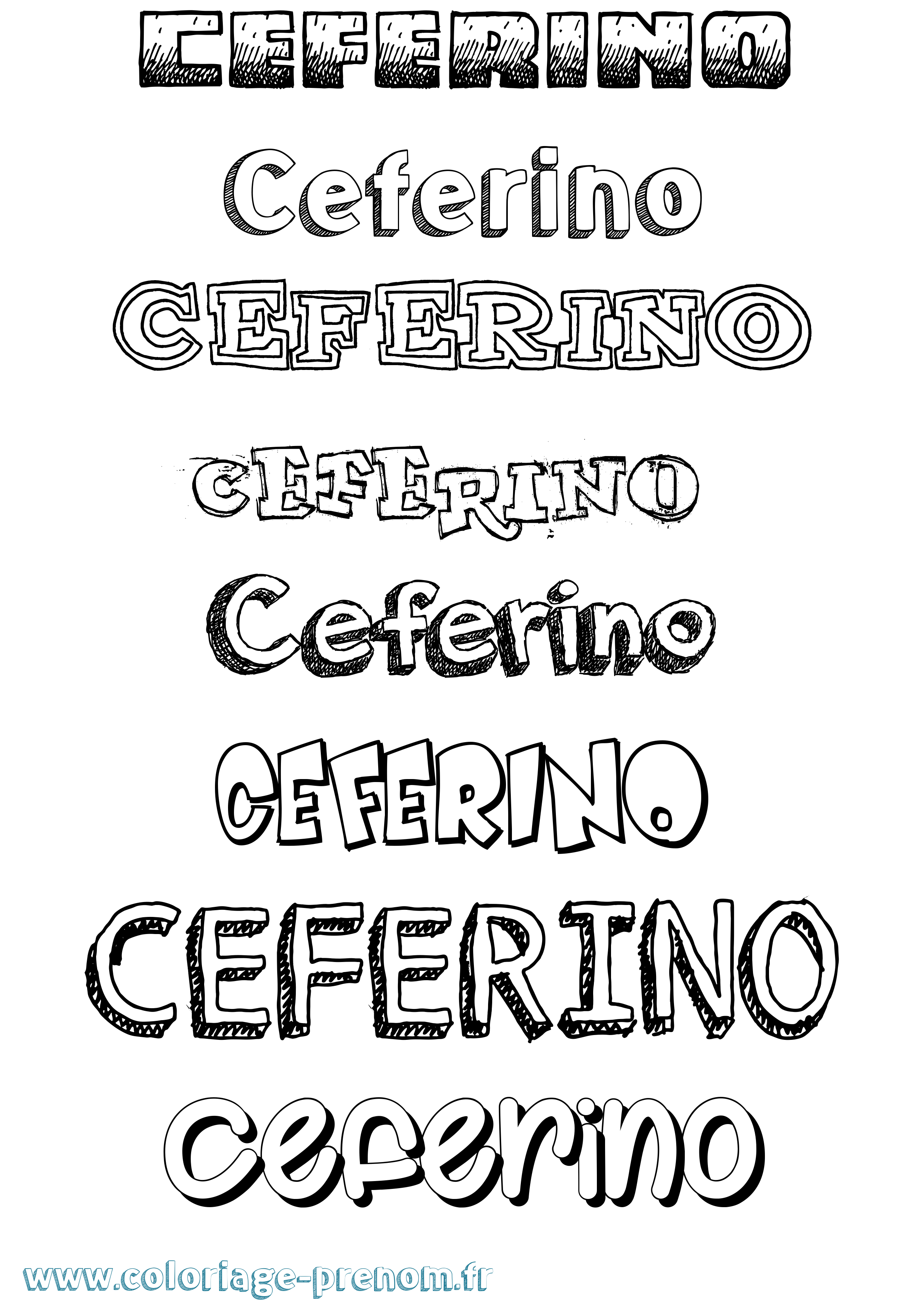 Coloriage prénom Ceferino Dessiné