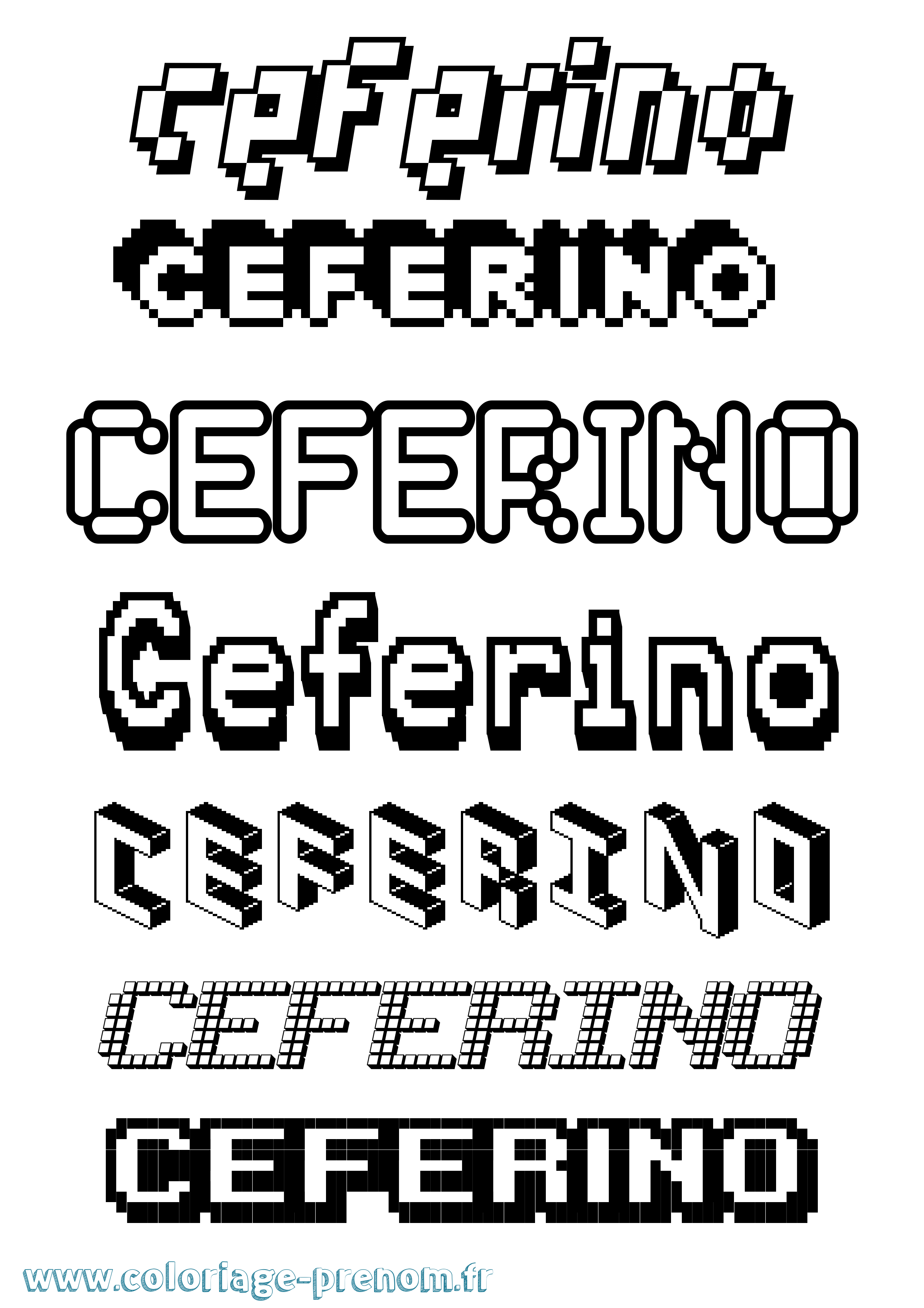 Coloriage prénom Ceferino Pixel