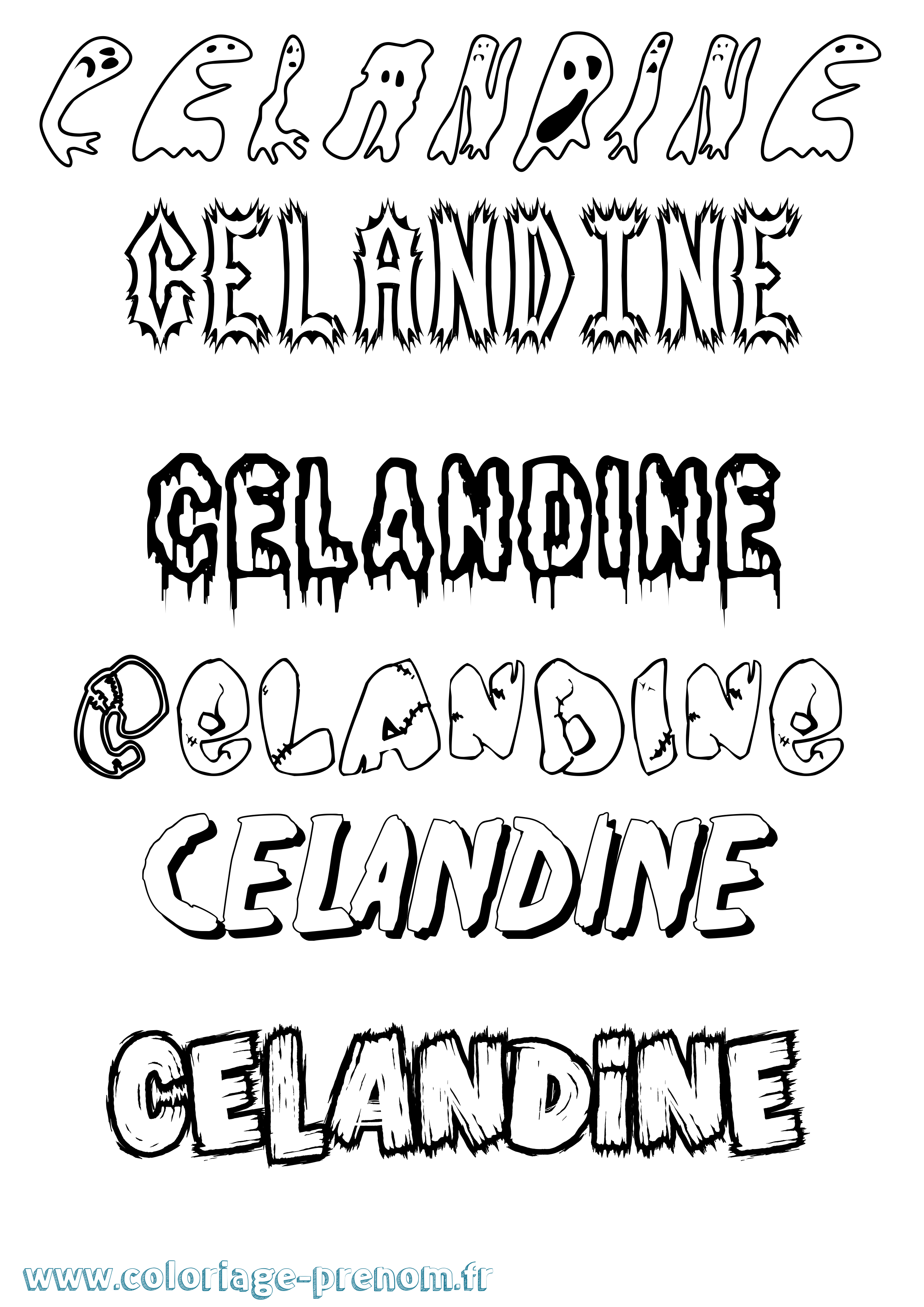 Coloriage prénom Celandine Frisson