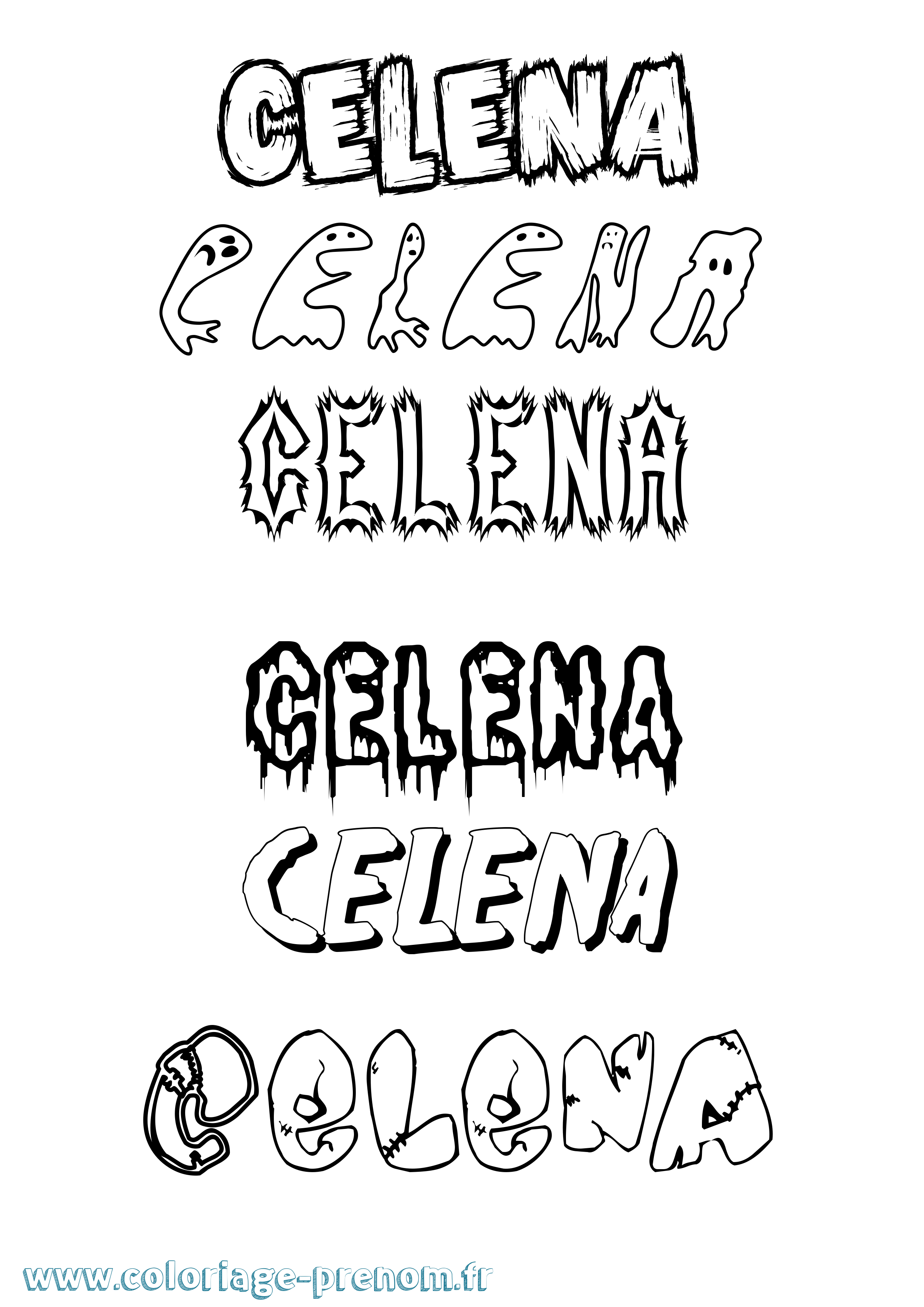 Coloriage prénom Celena Frisson