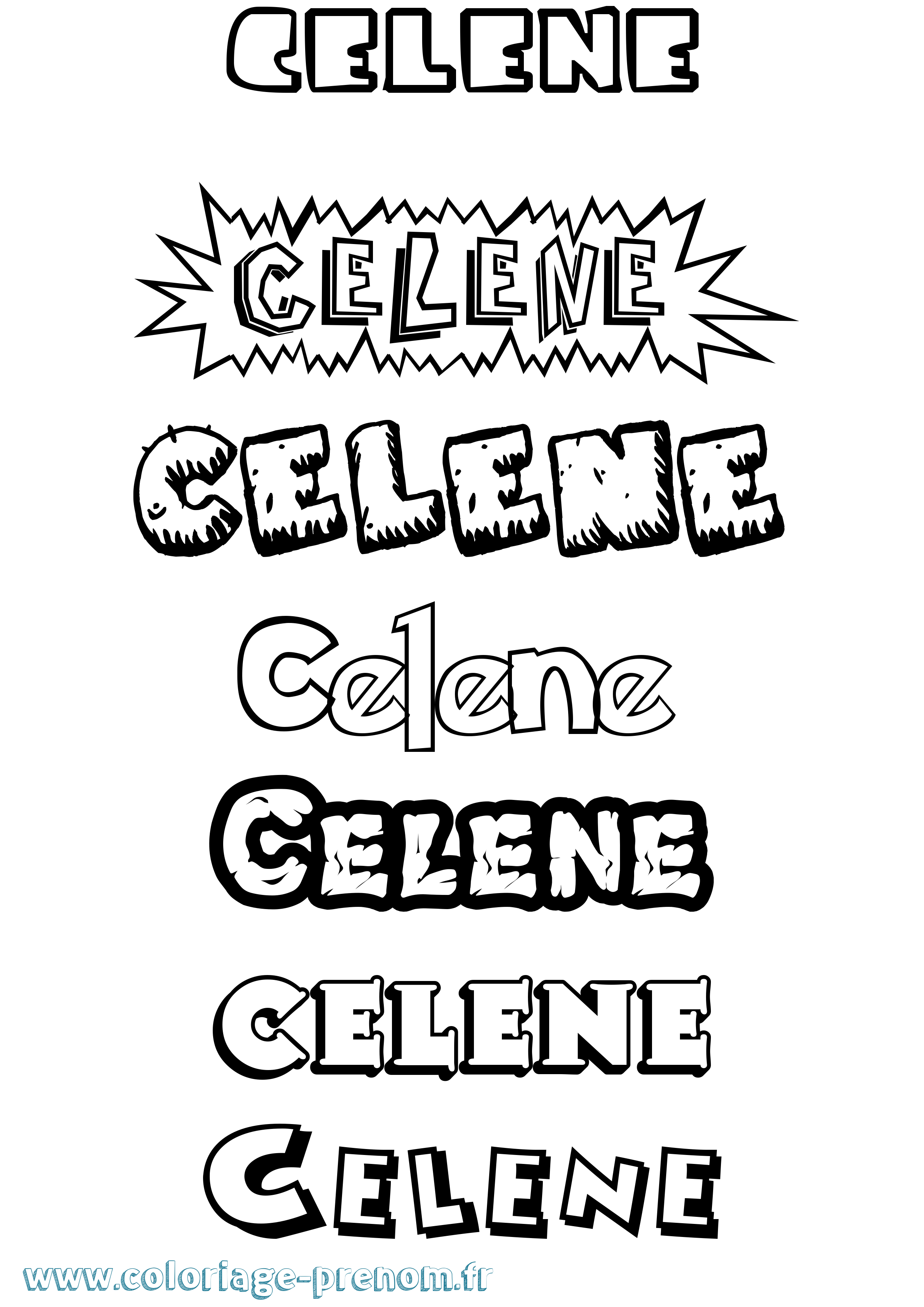 Coloriage prénom Celene Dessin Animé