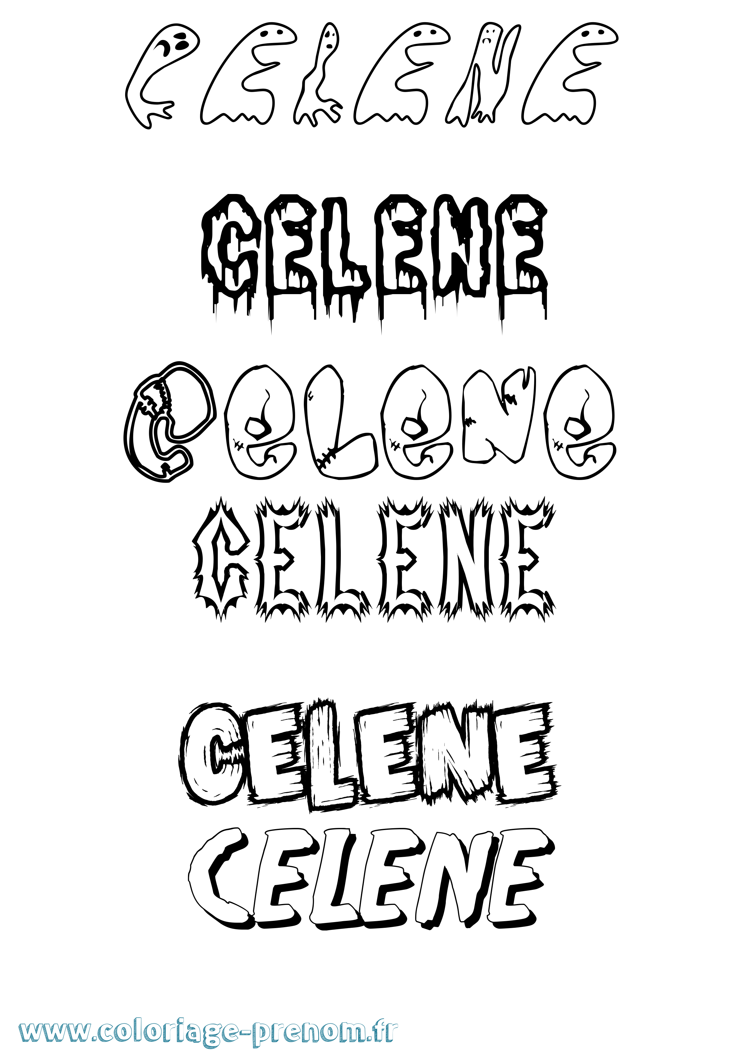 Coloriage prénom Celene Frisson