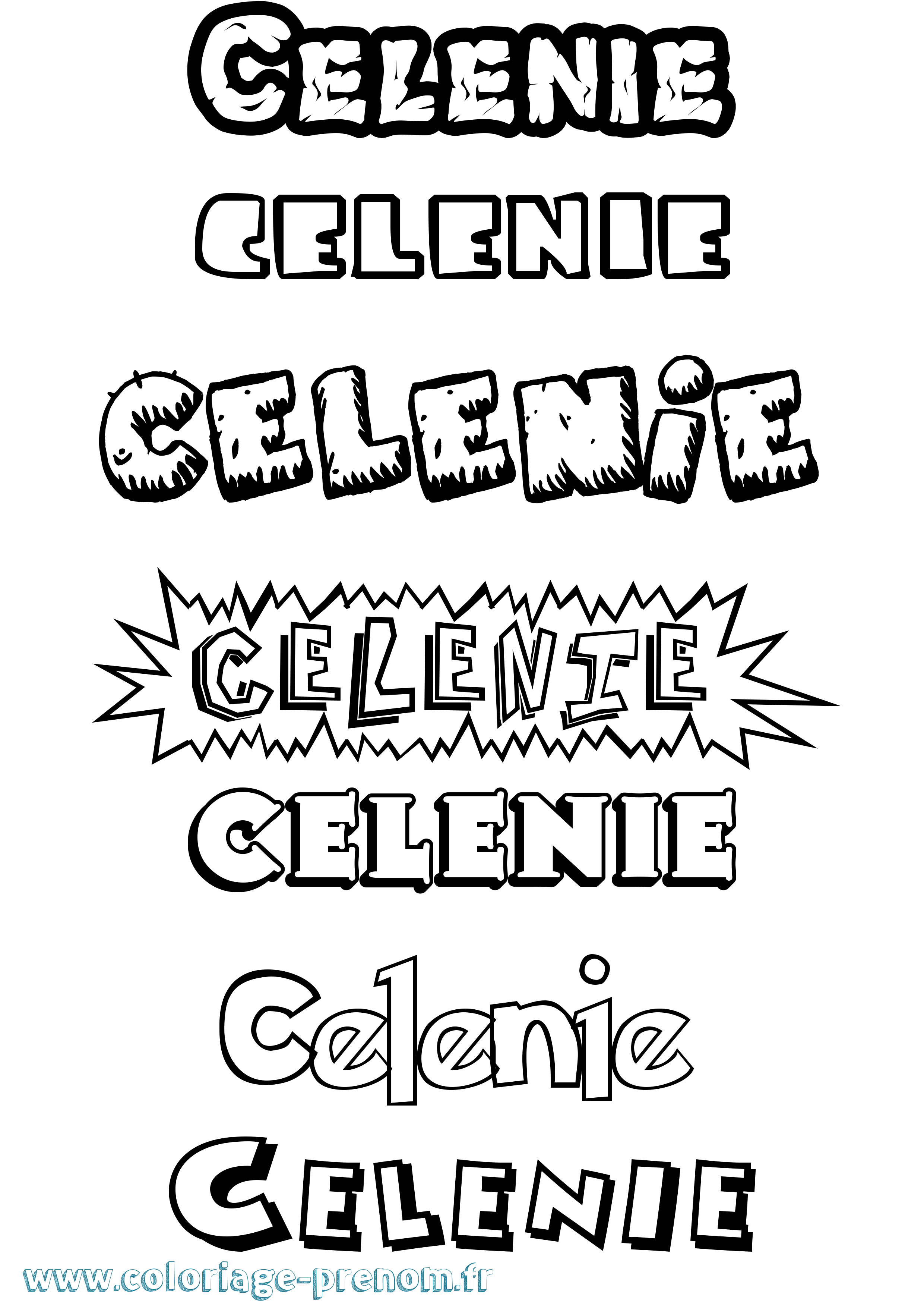 Coloriage prénom Celenie Dessin Animé