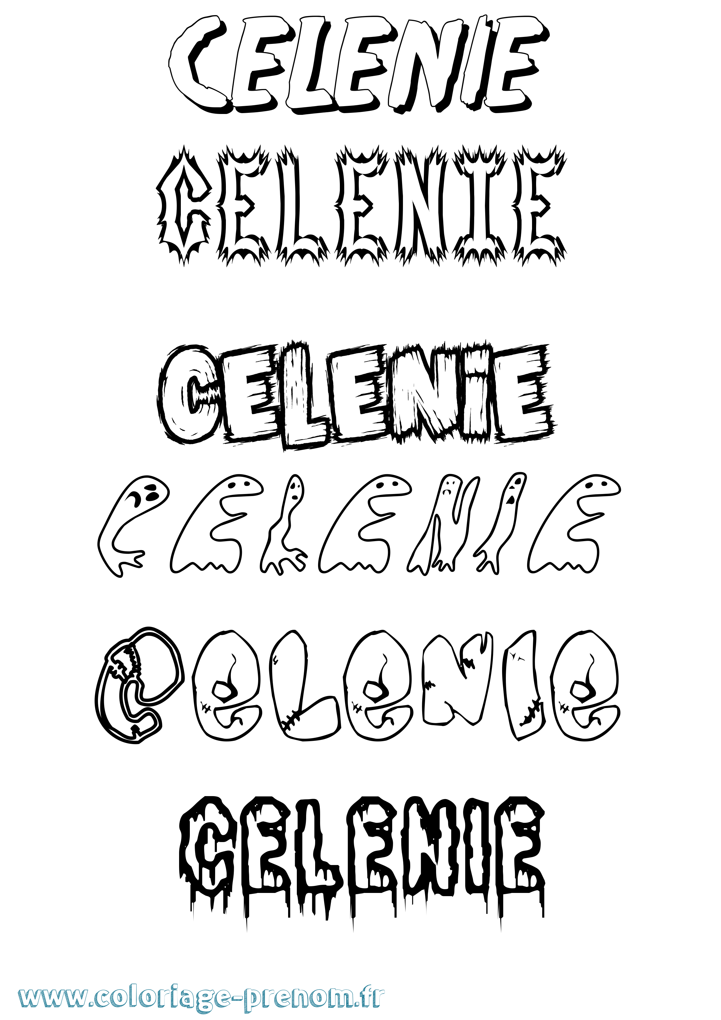 Coloriage prénom Celenie Frisson