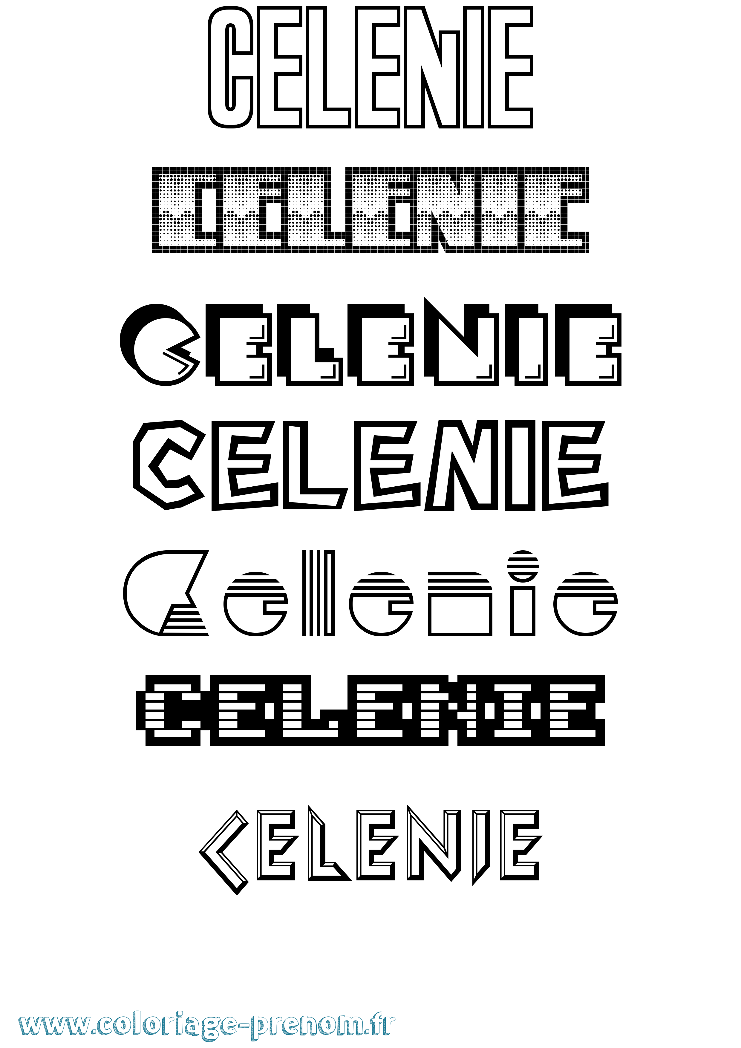 Coloriage prénom Celenie Jeux Vidéos