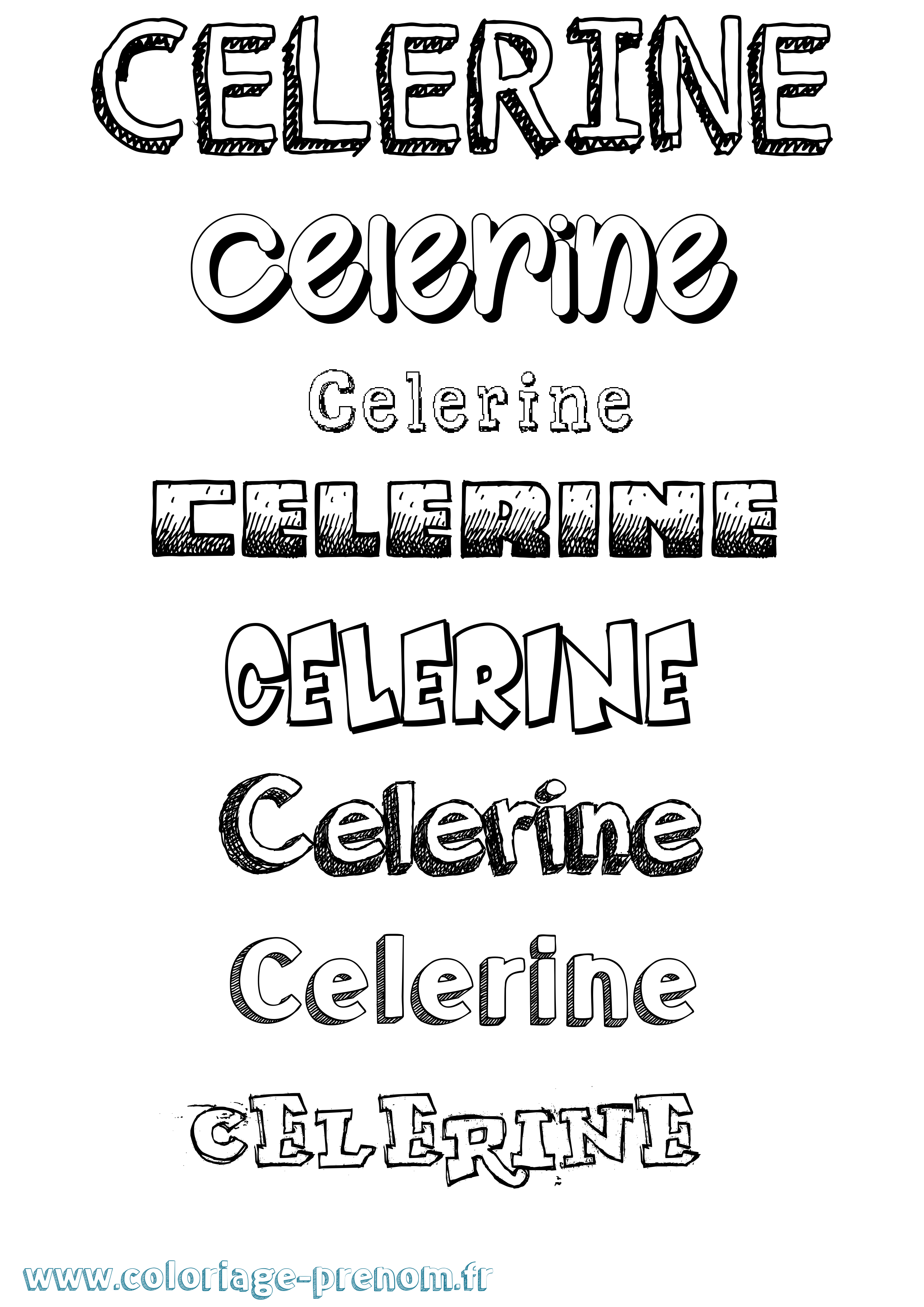 Coloriage prénom Celerine Dessiné