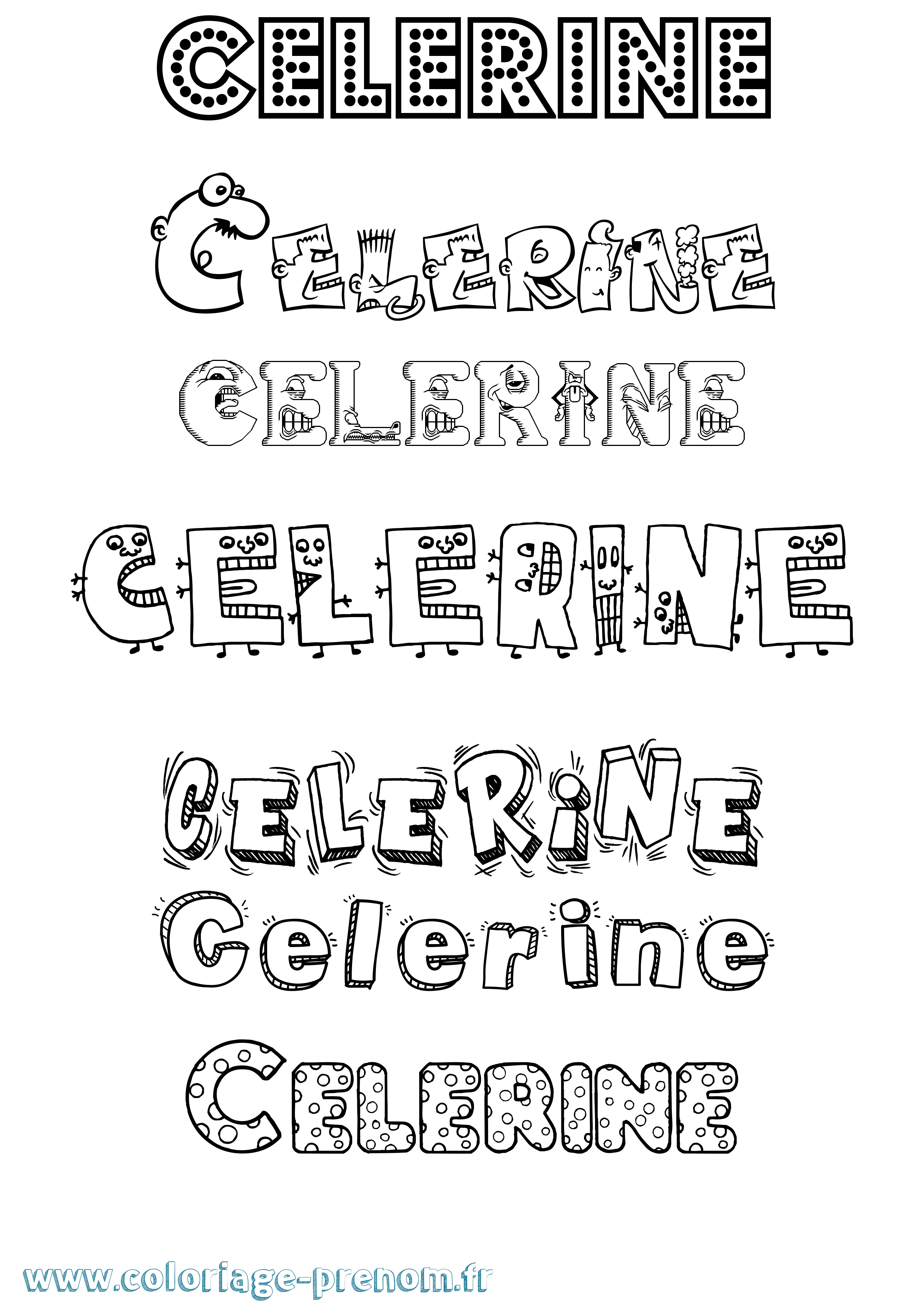 Coloriage prénom Celerine Fun