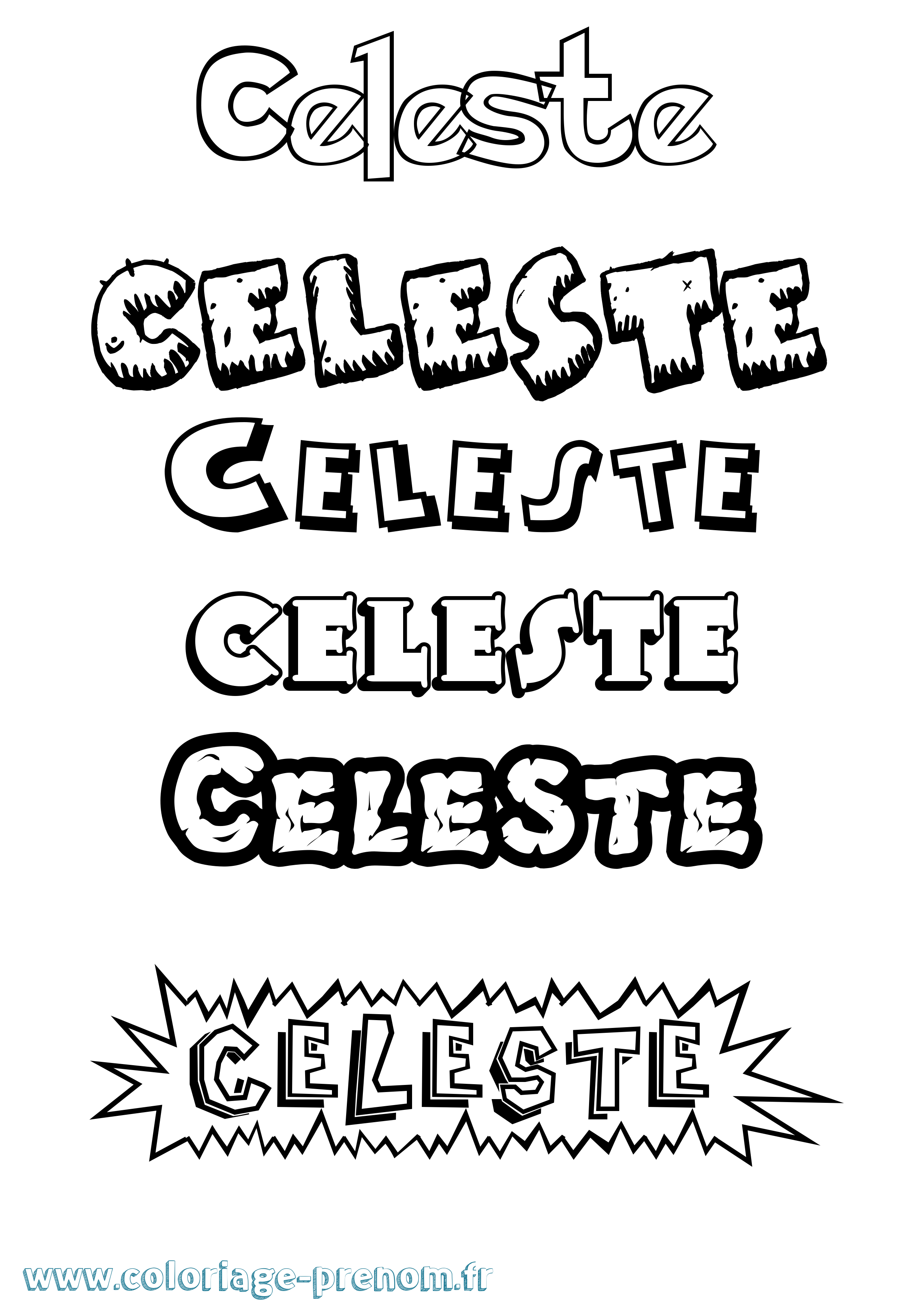 Coloriage prénom Celeste