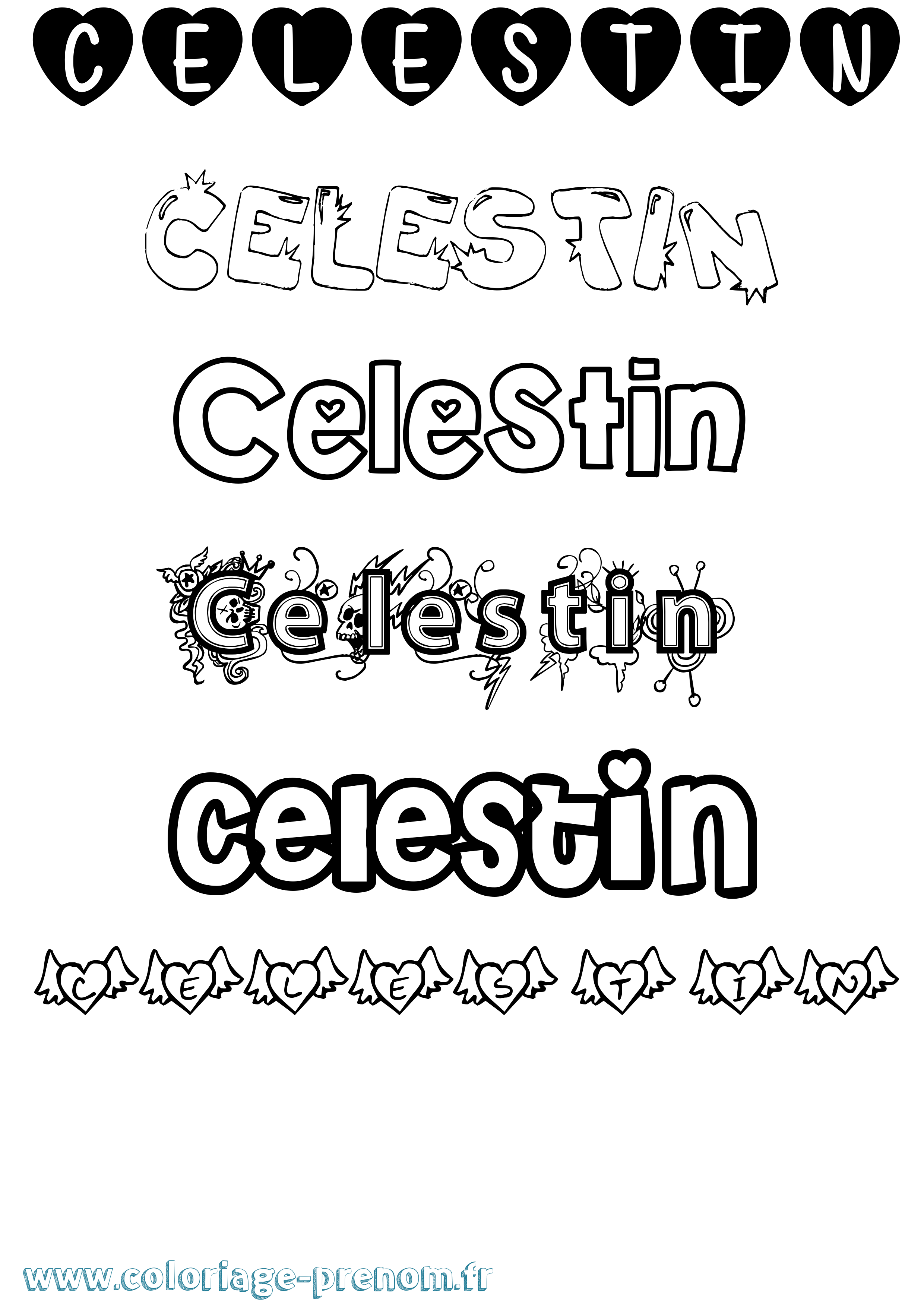 Coloriage prénom Celestin